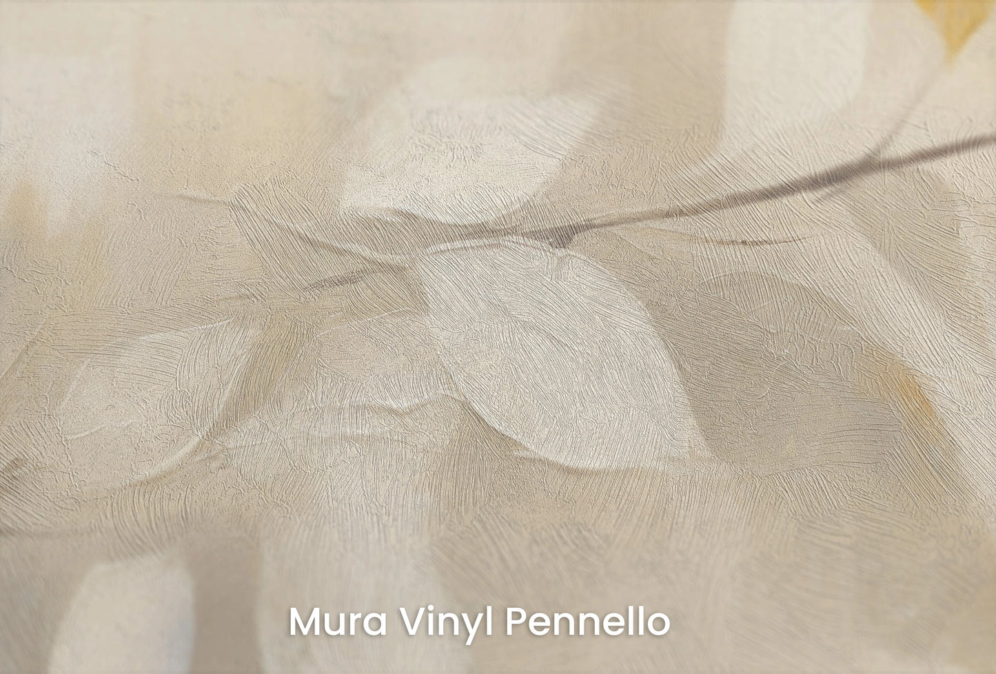 Zbliżenie na artystyczną fototapetę o nazwie Golden Whisper na podłożu Mura Vinyl Pennello - faktura pociągnięć pędzla malarskiego.