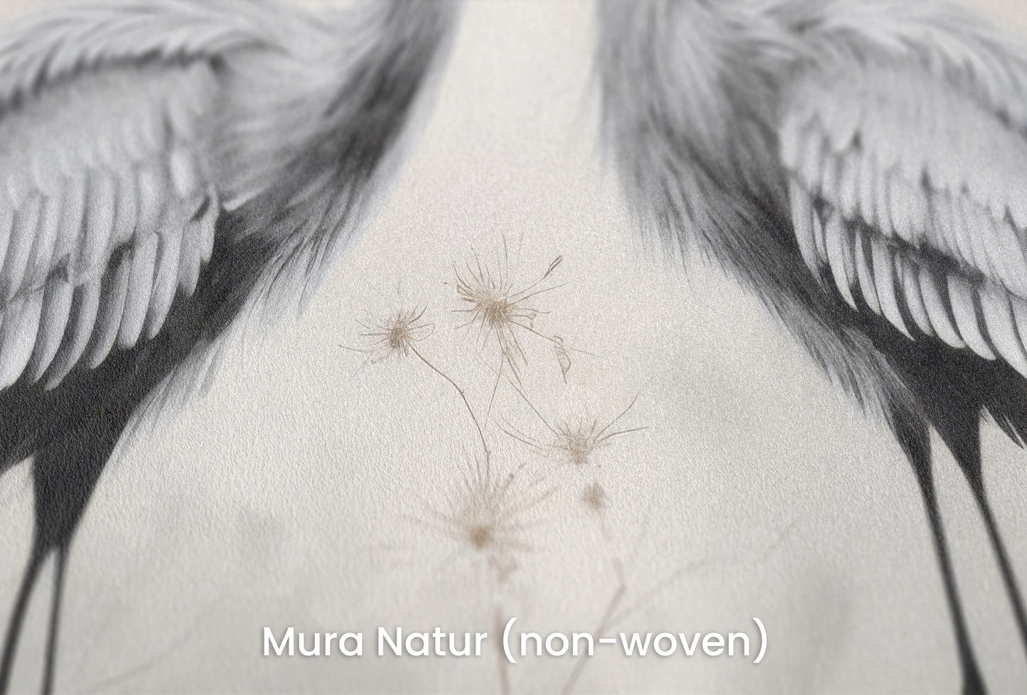 Zbliżenie na artystyczną fototapetę o nazwie Silent Duet na podłożu Mura Natur (non-woven) - naturalne i ekologiczne podłoże.