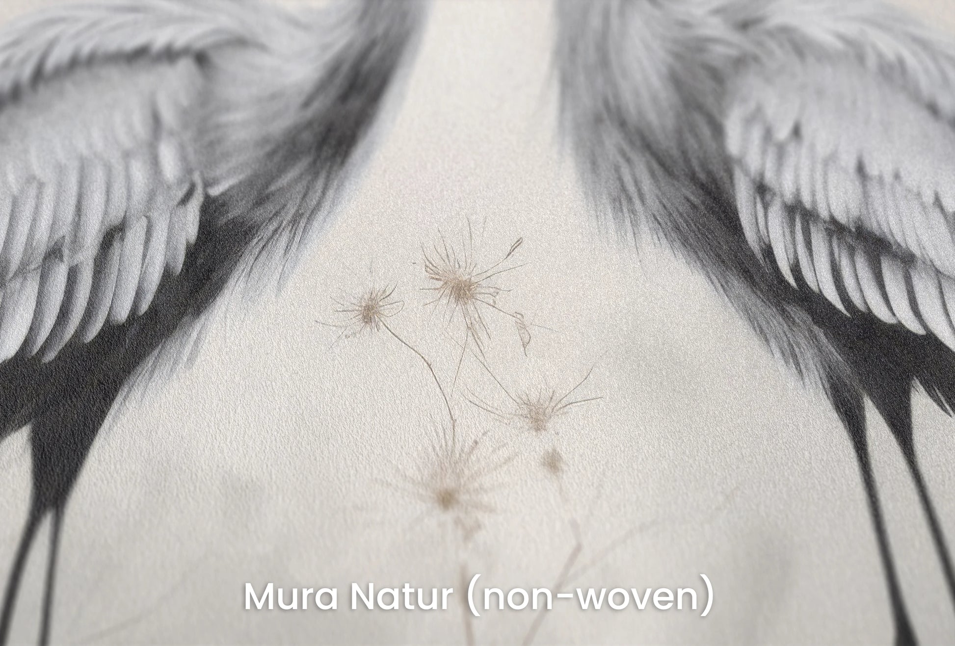 Zbliżenie na artystyczną fototapetę o nazwie Silent Duet na podłożu Mura Natur (non-woven) - naturalne i ekologiczne podłoże.