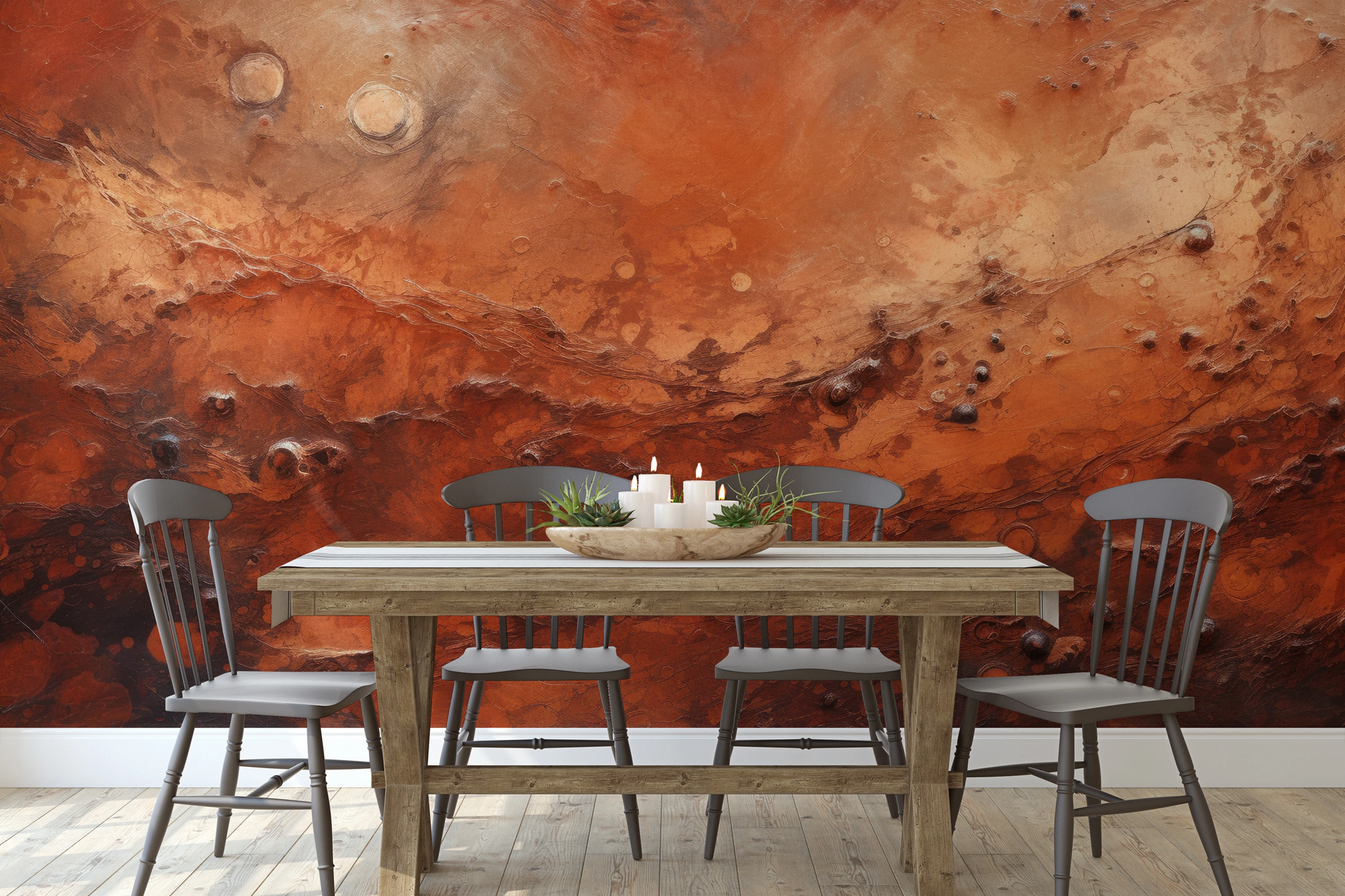 Wzór fototapety o nazwie Martian Dust pokazanej w kontekście pomieszczenia.