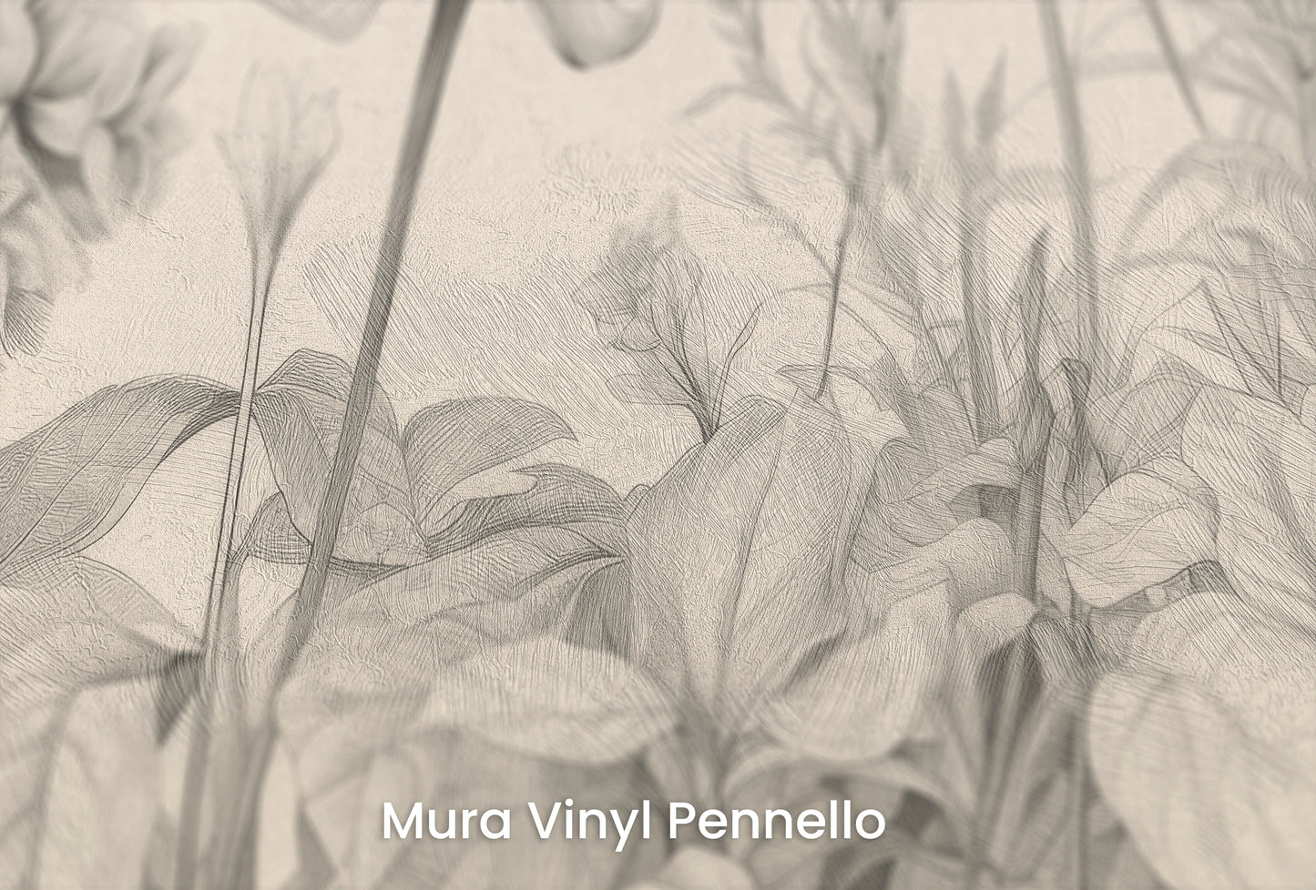 Zbliżenie na artystyczną fototapetę o nazwie Pastoral Sketch na podłożu Mura Vinyl Pennello - faktura pociągnięć pędzla malarskiego.