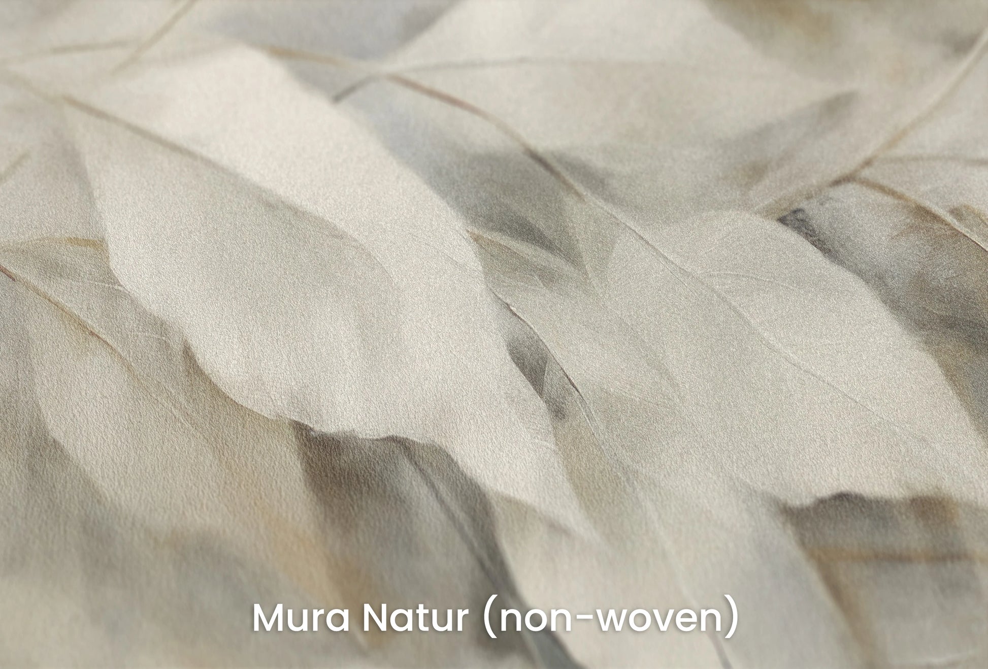 Zbliżenie na artystyczną fototapetę o nazwie Silver Serenity na podłożu Mura Natur (non-woven) - naturalne i ekologiczne podłoże.
