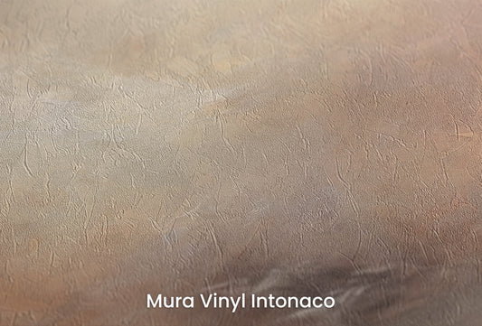 Zbliżenie na artystyczną fototapetę o nazwie WHISPERING DUSK na podłożu Mura Vinyl Intonaco - struktura tartego tynku.