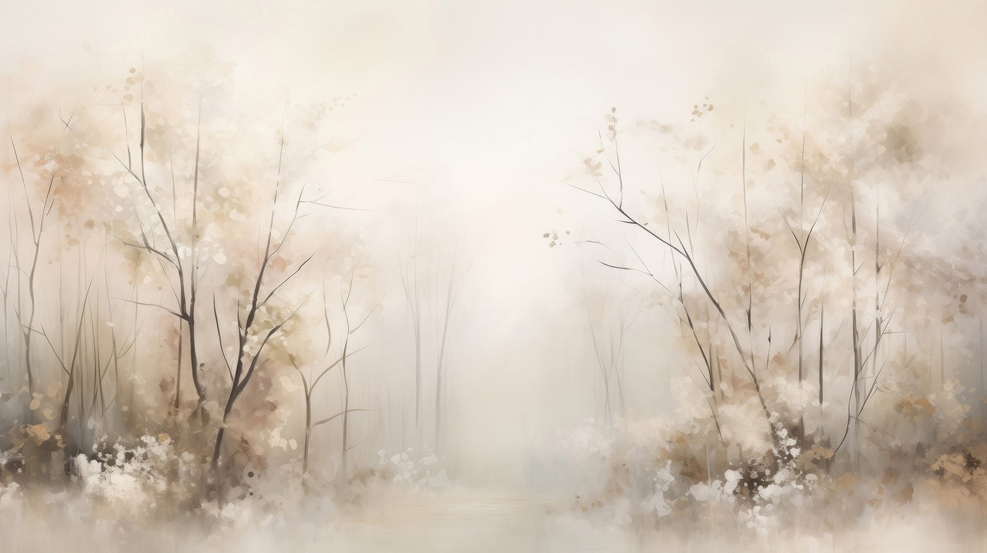 Prezentacja całego wzoru fototapety o nazwie AUTUMNAL MORNING HAZE MURAL