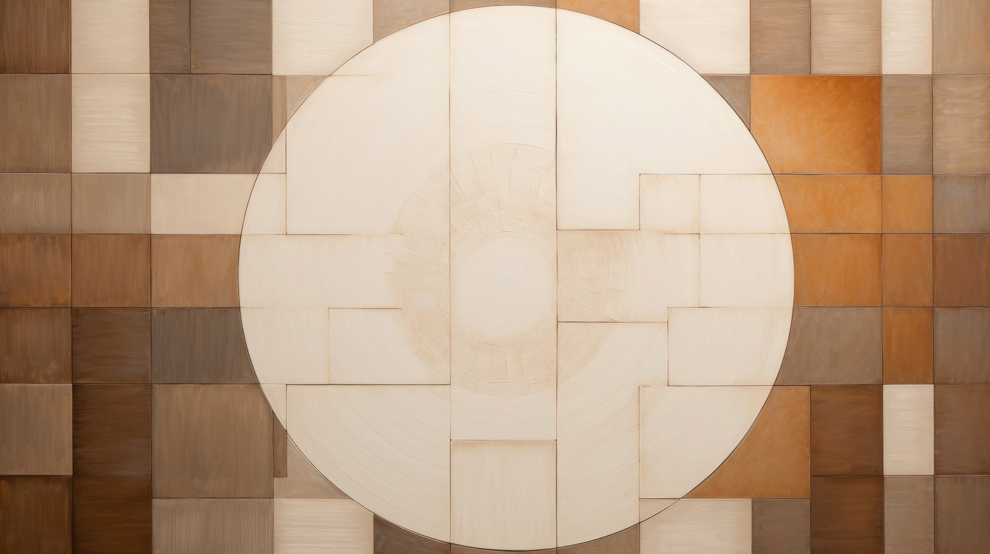 Prezentacja całego wzoru fototapety o nazwie WOODEN PATCHWORK SOLARIS