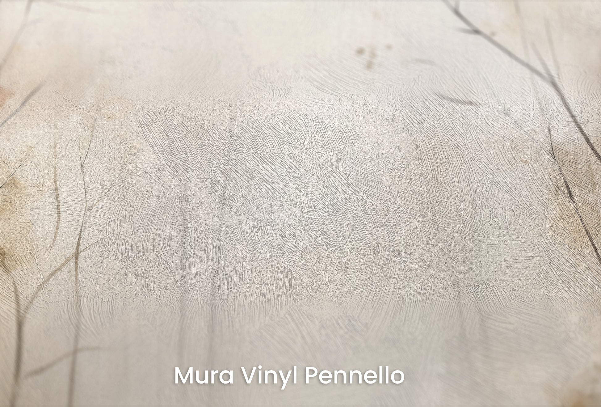 Zbliżenie na artystyczną fototapetę o nazwie AUTUMNAL MORNING HAZE MURAL na podłożu Mura Vinyl Pennello - faktura pociągnięć pędzla malarskiego.