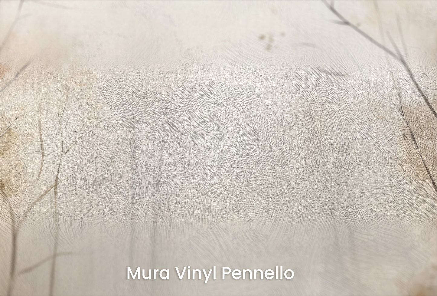 Zbliżenie na artystyczną fototapetę o nazwie AUTUMNAL MORNING HAZE MURAL na podłożu Mura Vinyl Pennello - faktura pociągnięć pędzla malarskiego.