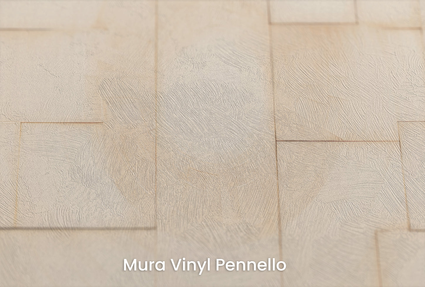 Zbliżenie na artystyczną fototapetę o nazwie WOODEN PATCHWORK SOLARIS na podłożu Mura Vinyl Pennello - faktura pociągnięć pędzla malarskiego.