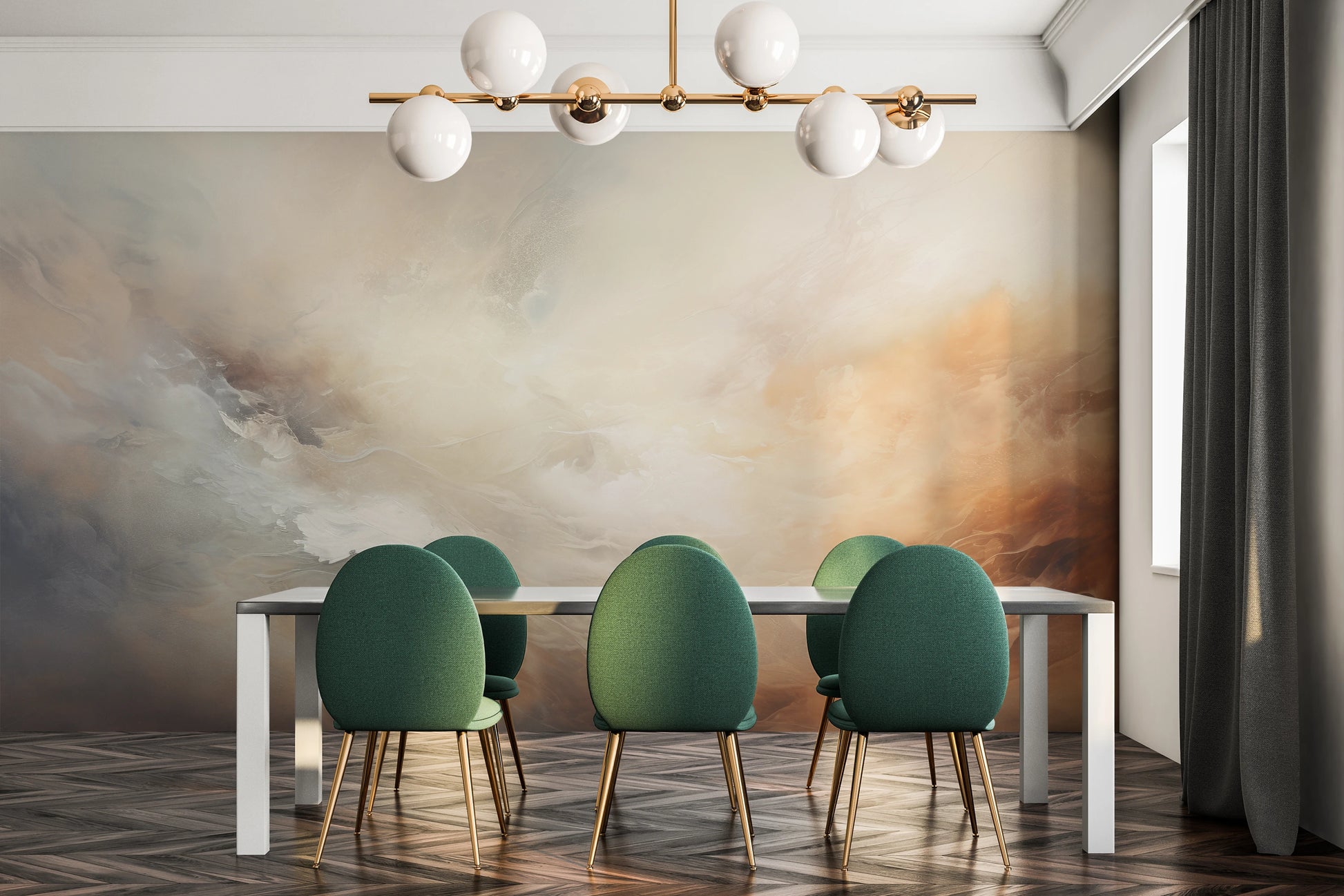 Fototapeta malowana o nazwie Venusian Twilight pokazana w aranżacji wnętrza.