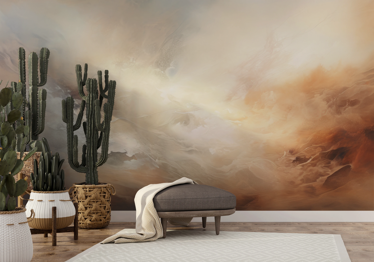 Fototapeta artystyczna o nazwie Venusian Twilight pokazana w aranżacji wnętrza.