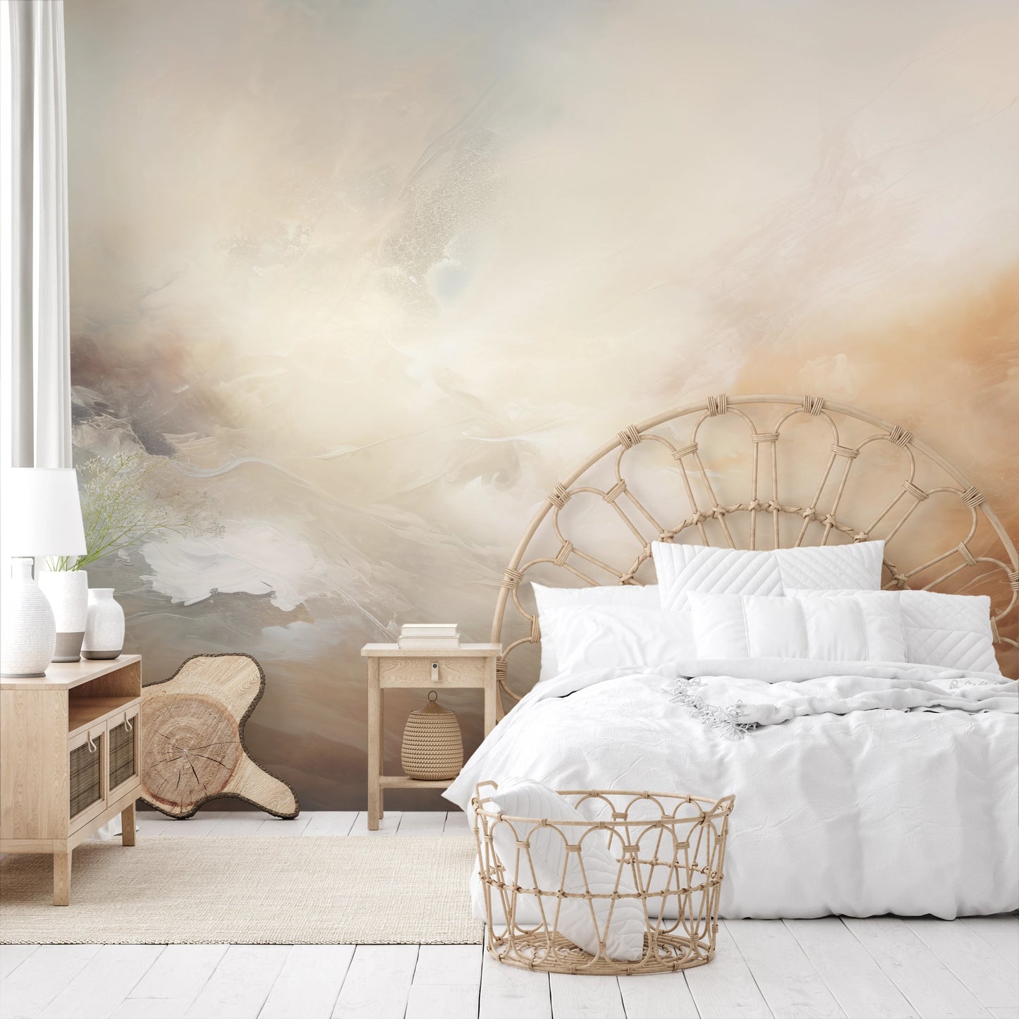 Wzór fototapety artystycznej o nazwie Venusian Twilight pokazanej w aranżacji wnętrza.