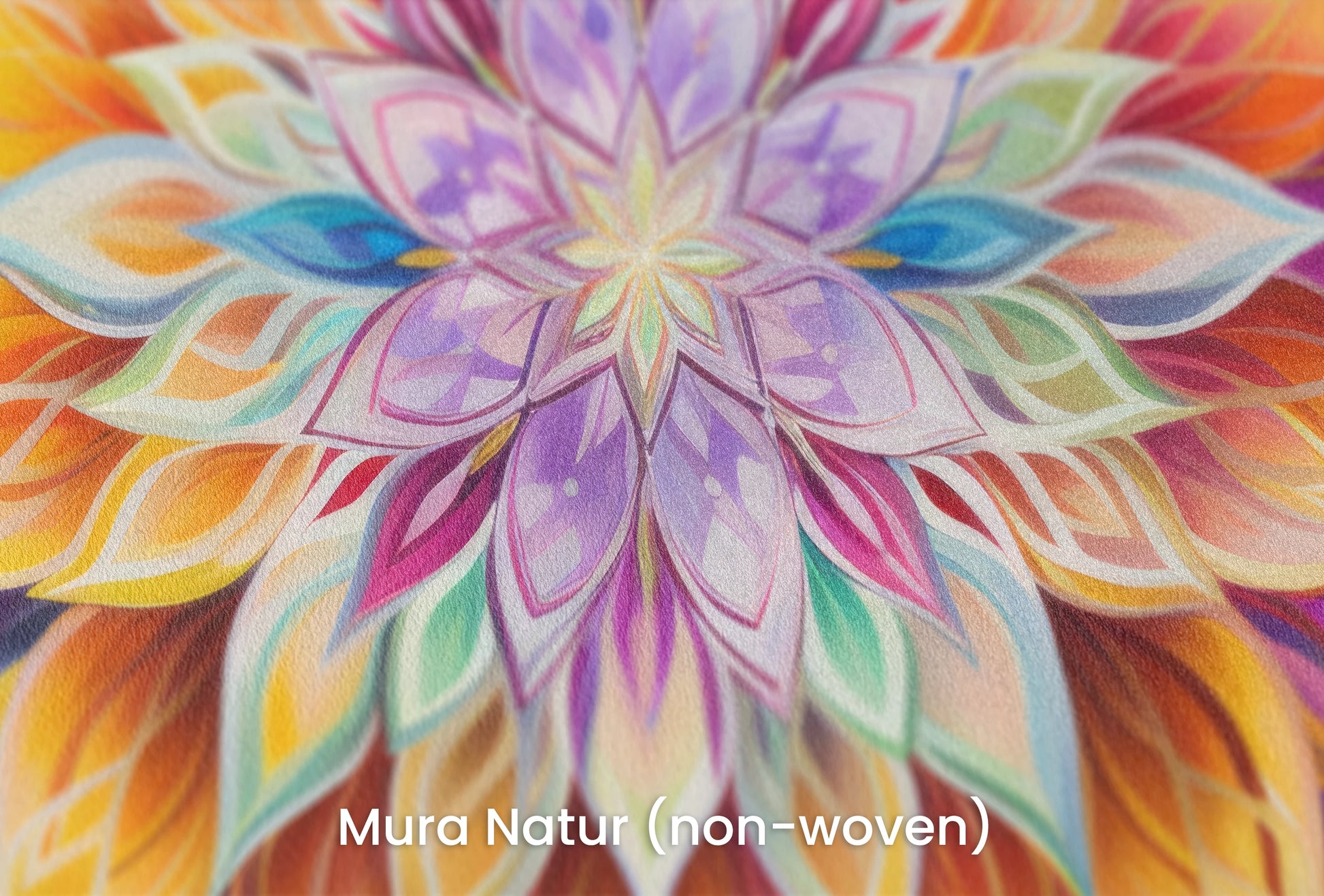 Zbliżenie na artystyczną fototapetę o nazwie Luminous Petals na podłożu Mura Natur (non-woven) - naturalne i ekologiczne podłoże.