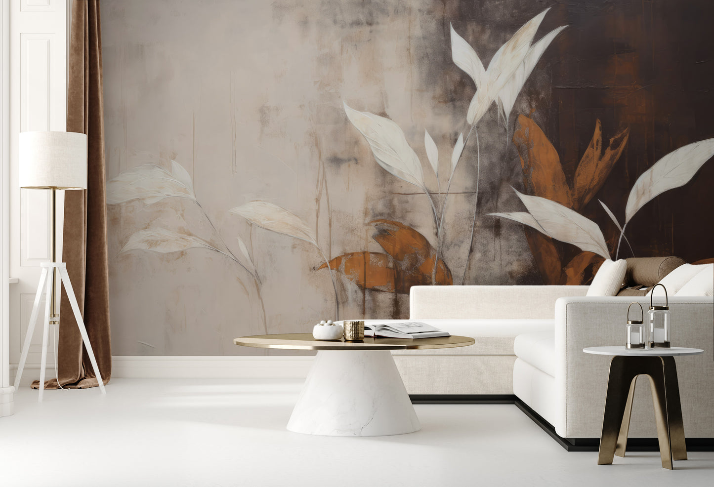 Fototapeta o nazwie Subdued Floral Shadows użyta w aranzacji wnętrza.