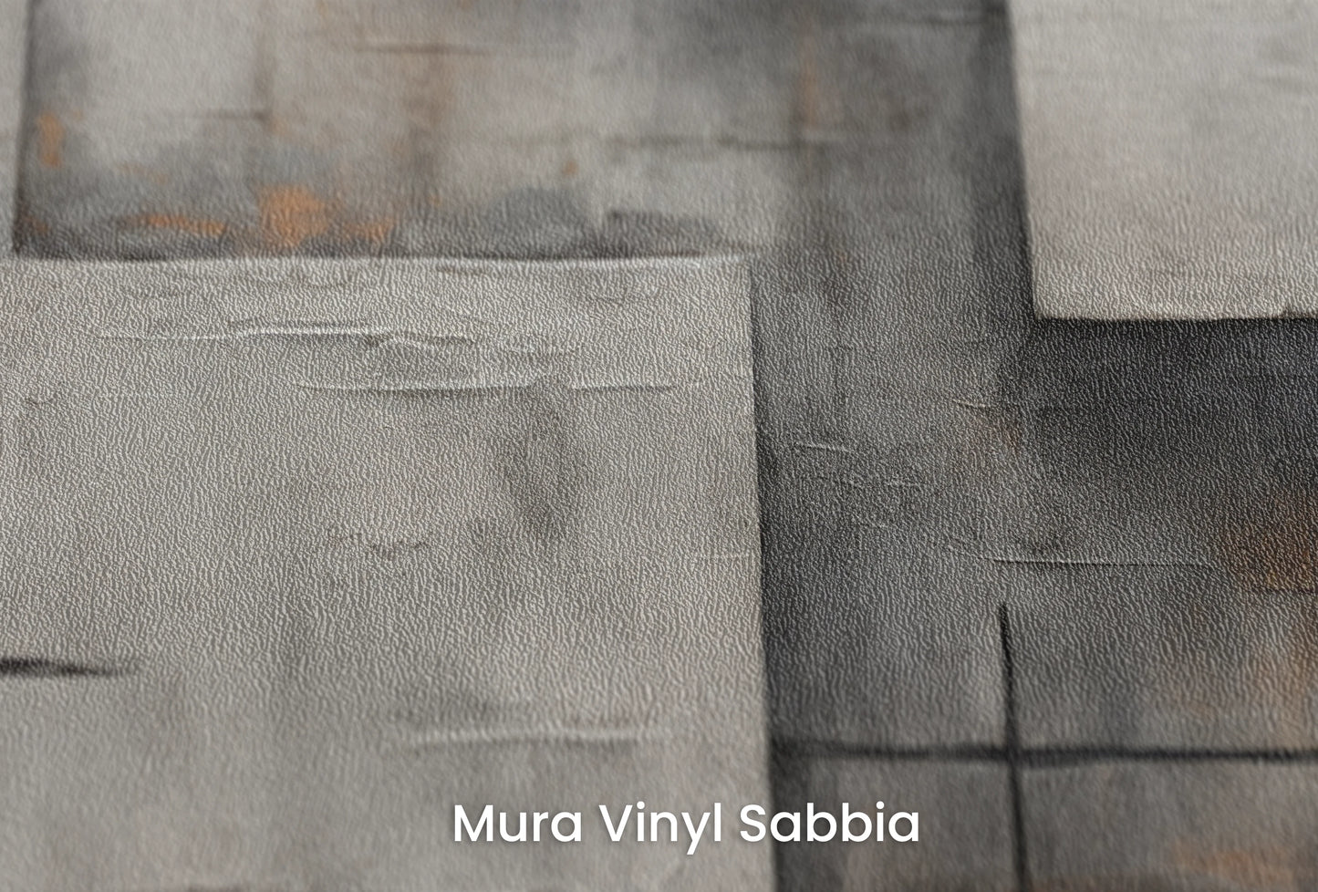 Zbliżenie na artystyczną fototapetę o nazwie Abstract Grayscale na podłożu Mura Vinyl Sabbia struktura grubego ziarna piasku.