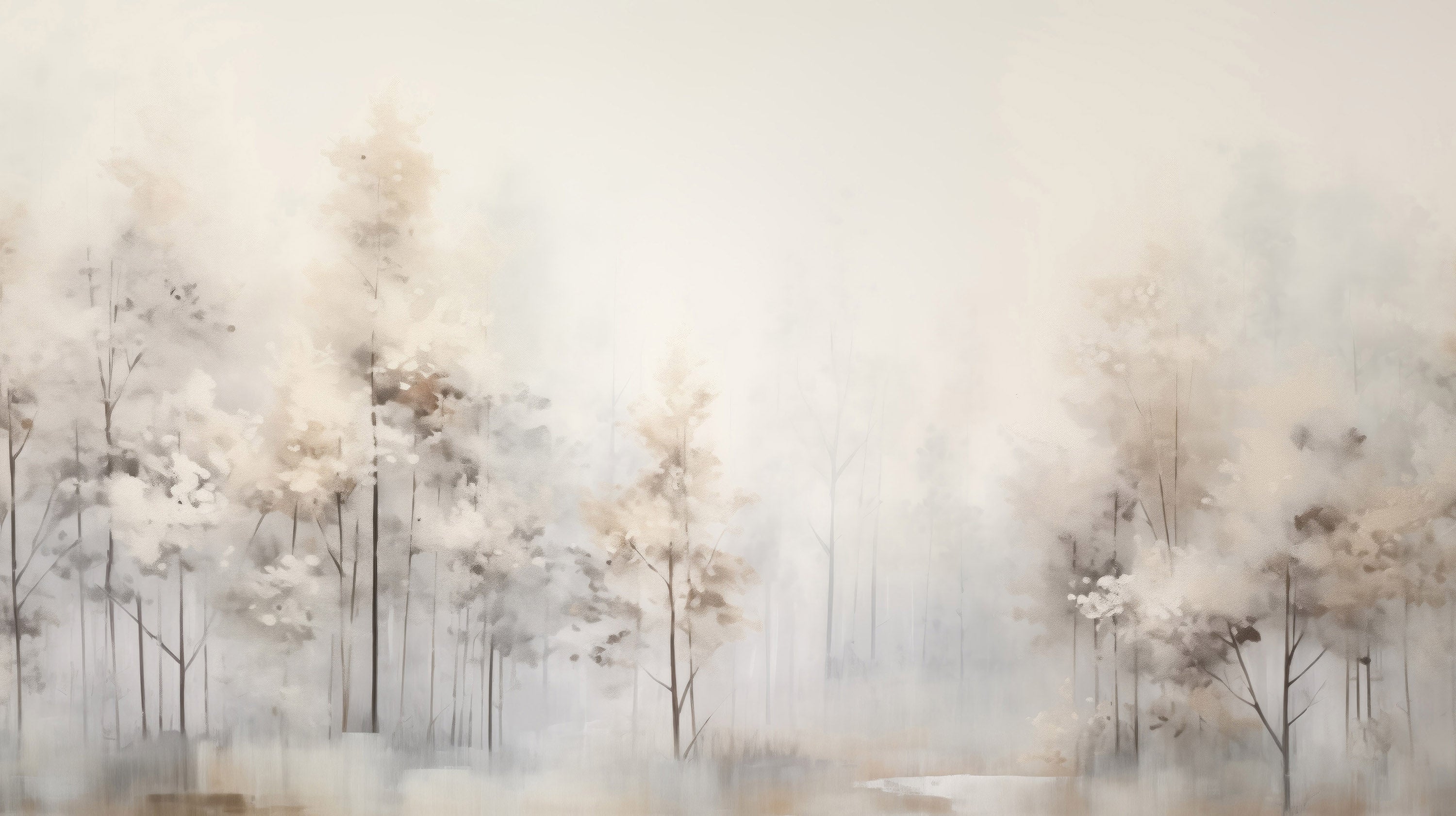 Podgląd wzoru: Prezentacja całego wzoru fototapety o nazwie WINTER FROST FOREST MURAL