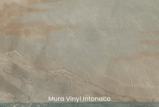 Zbliżenie na artystyczną fototapetę o nazwie Moonlit Ocean Serenade na podłożu Mura Vinyl Intonaco - struktura tartego tynku.