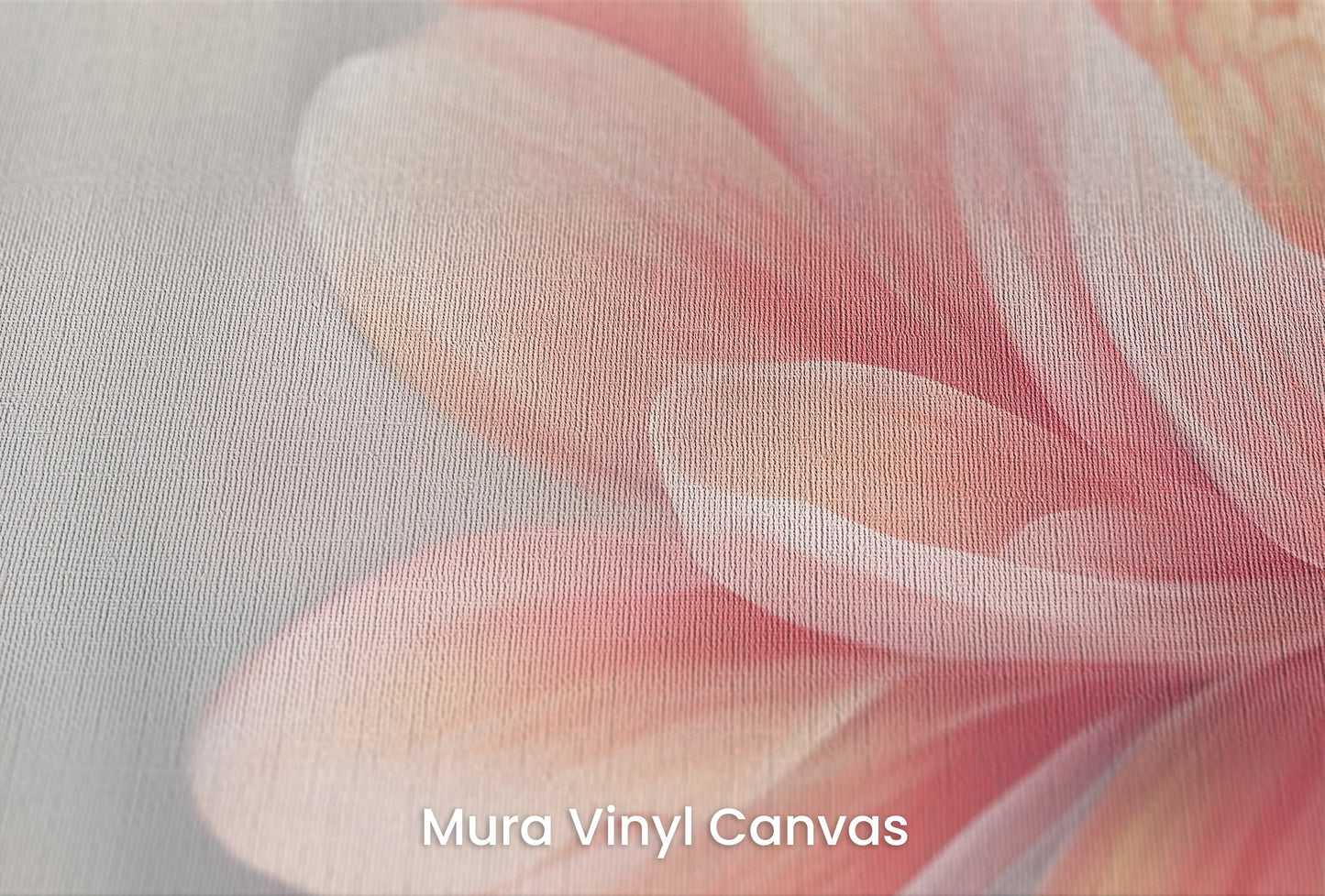 Zbliżenie na artystyczną fototapetę o nazwie Soft Petal Glow na podłożu Mura Vinyl Canvas - faktura naturalnego płótna.