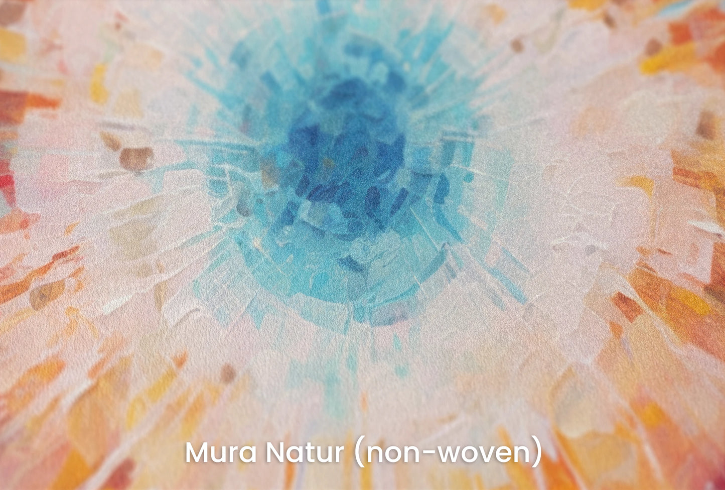 Zbliżenie na artystyczną fototapetę o nazwie Vibrant Mosaic na podłożu Mura Natur (non-woven) - naturalne i ekologiczne podłoże.
