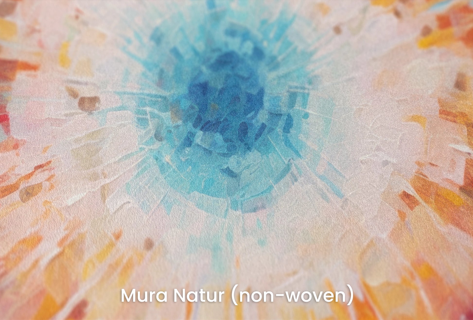 Zbliżenie na artystyczną fototapetę o nazwie Vibrant Mosaic na podłożu Mura Natur (non-woven) - naturalne i ekologiczne podłoże.