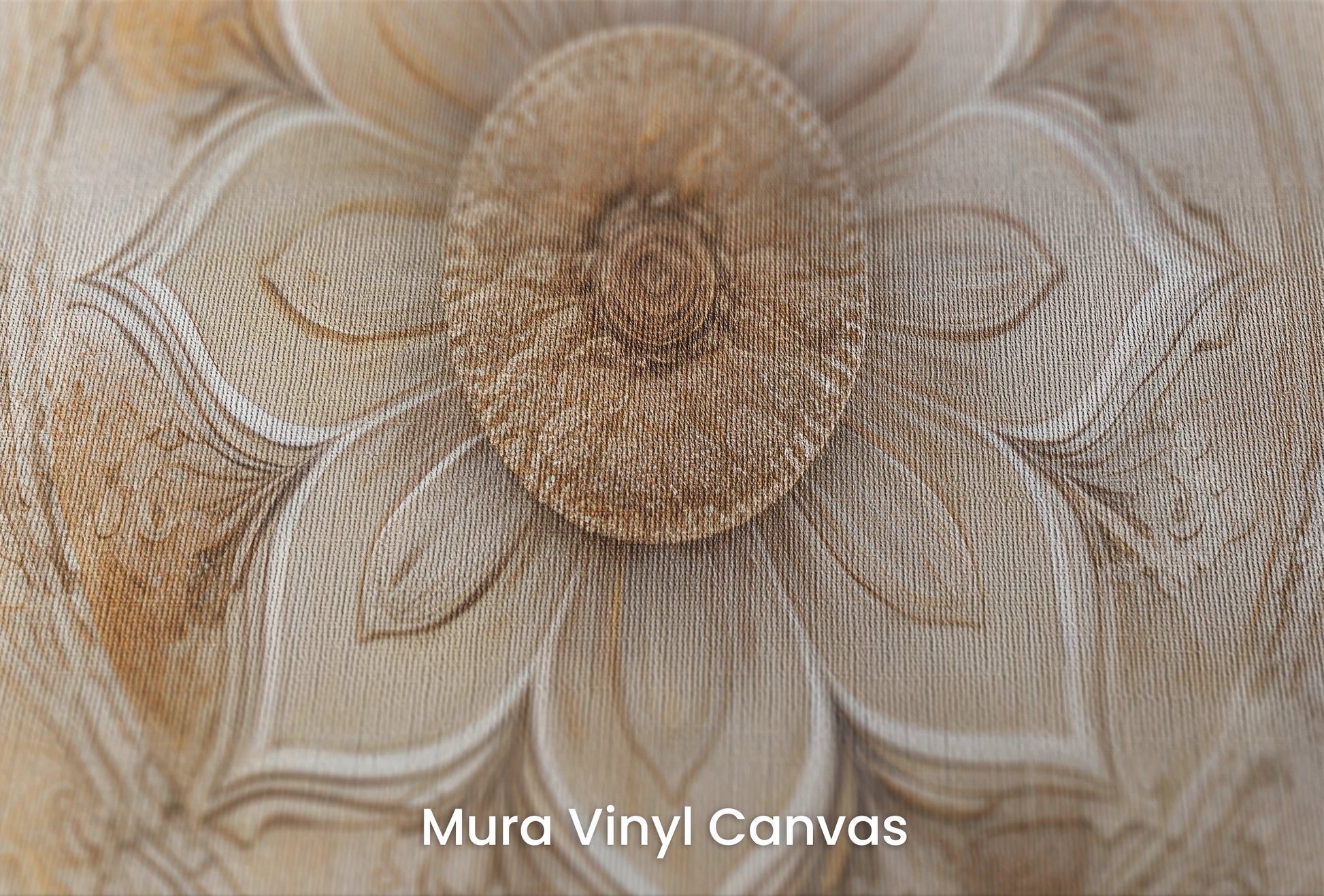 Zbliżenie na artystyczną fototapetę o nazwie Divine Lotus na podłożu Mura Vinyl Canvas - faktura naturalnego płótna.