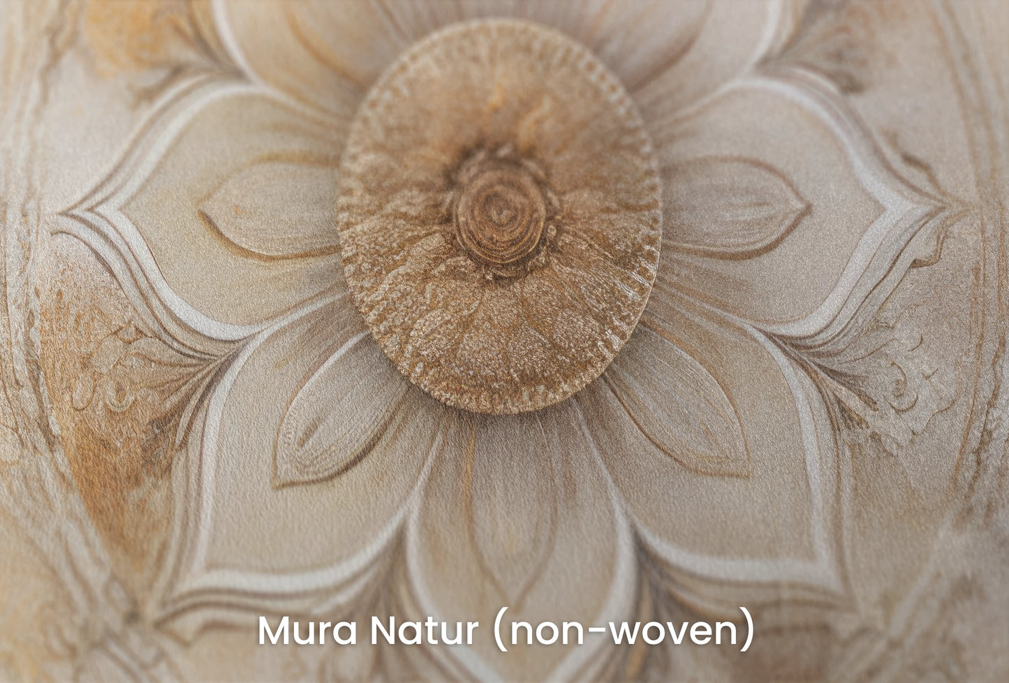 Zbliżenie na artystyczną fototapetę o nazwie Divine Lotus na podłożu Mura Natur (non-woven) - naturalne i ekologiczne podłoże.