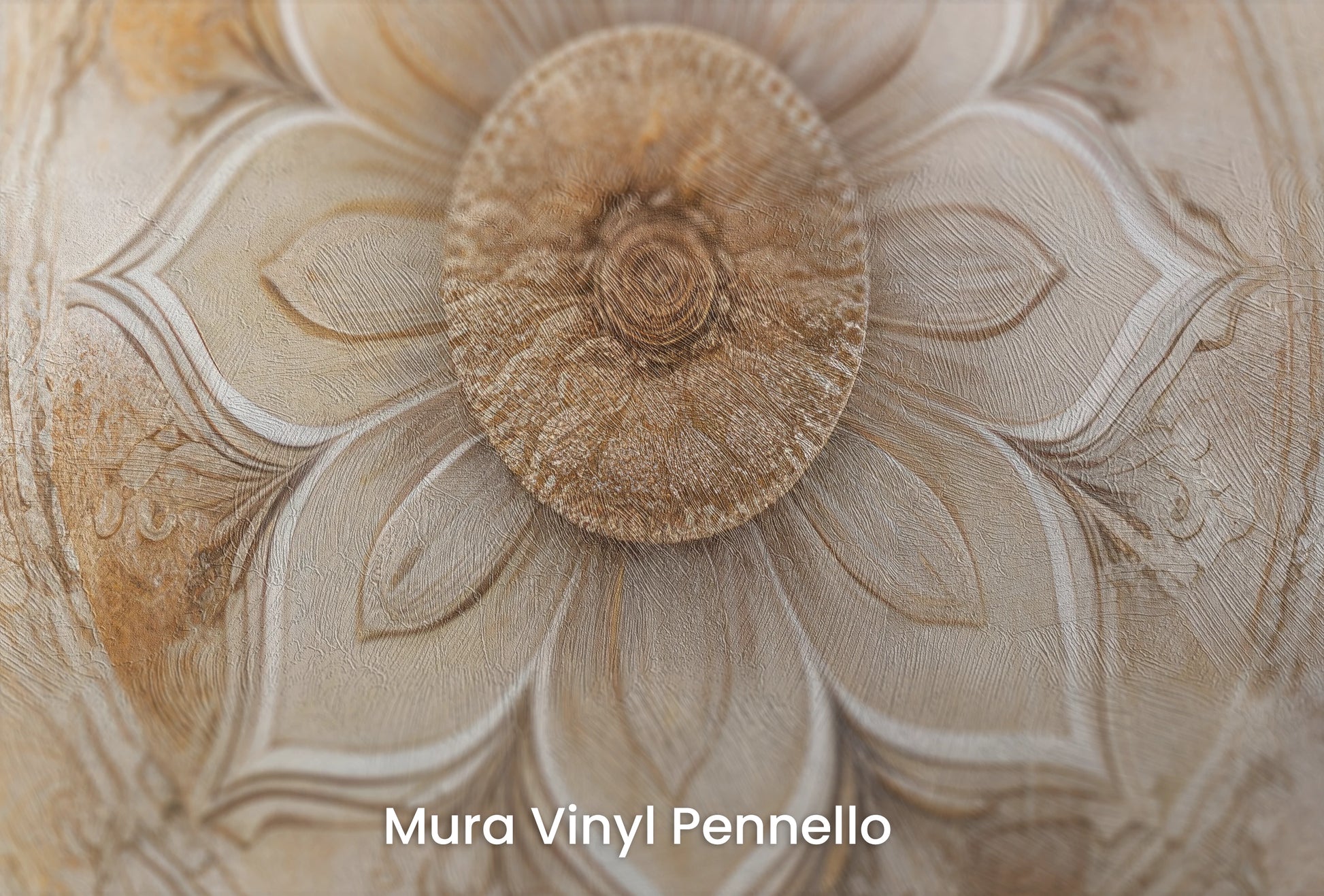 Zbliżenie na artystyczną fototapetę o nazwie Divine Lotus na podłożu Mura Vinyl Pennello - faktura pociągnięć pędzla malarskiego.