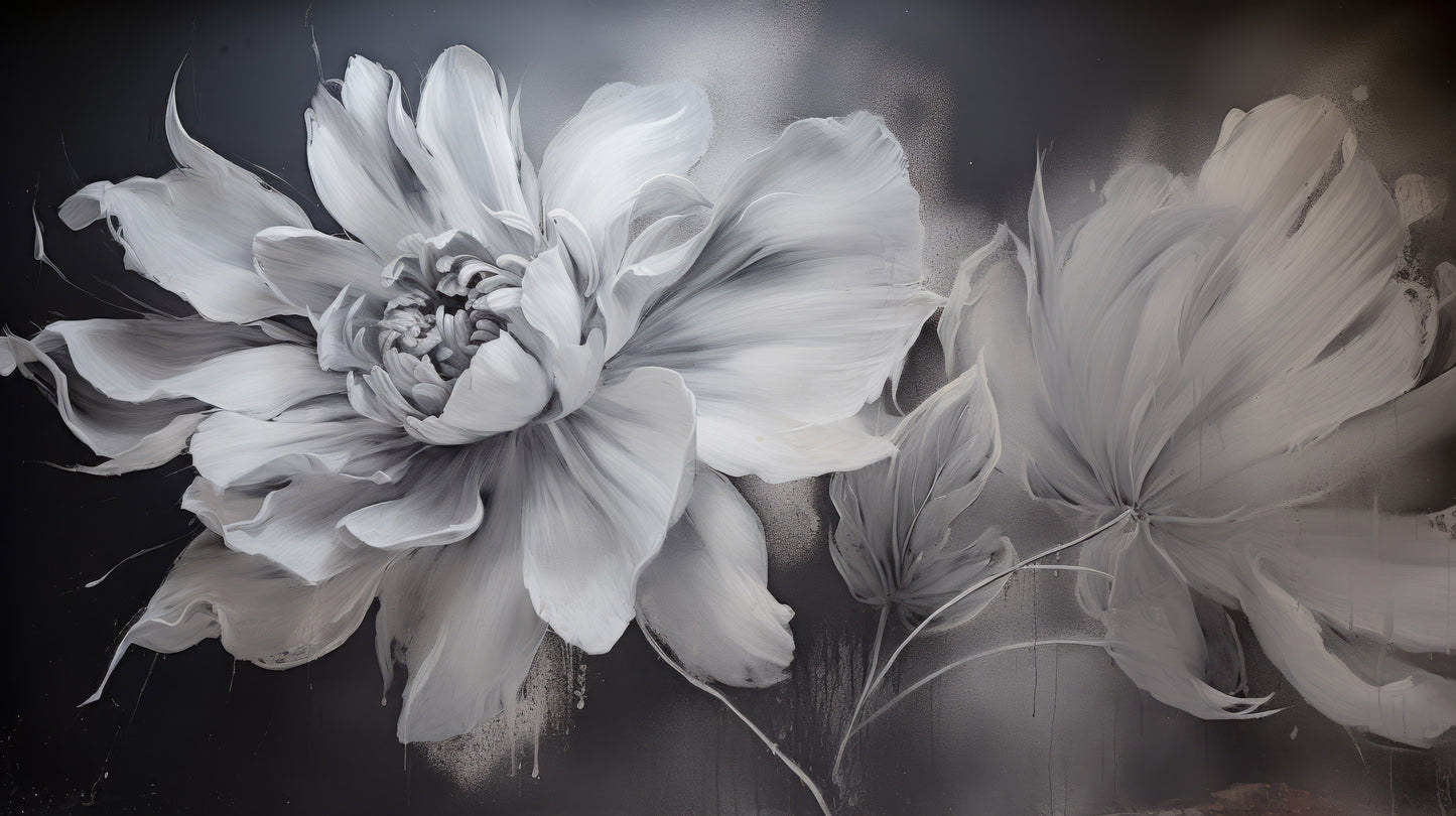 Prezentacja całego wzoru fototapety o nazwie NOCTURNAL FLORAL WHISPERS