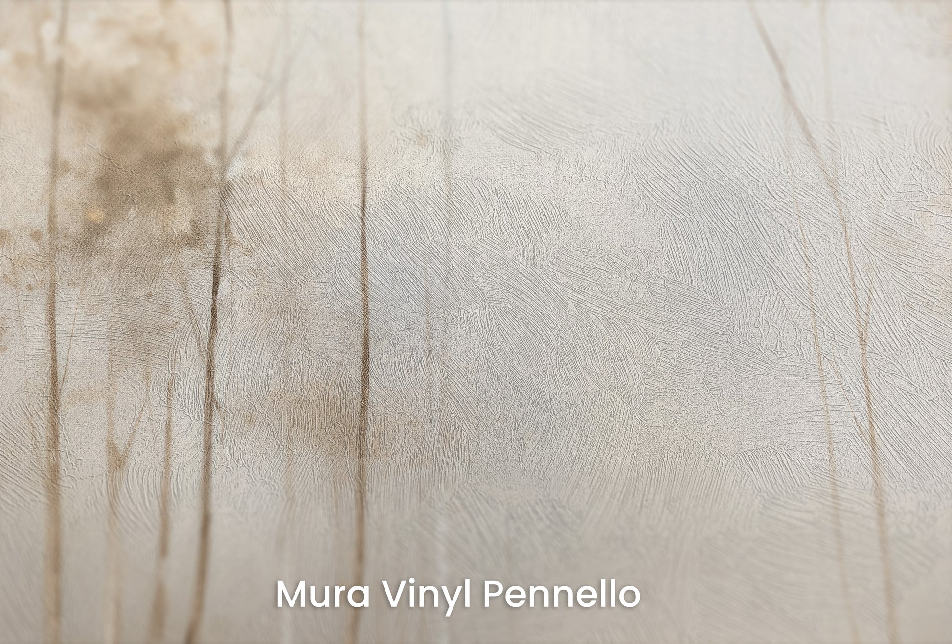 Zbliżenie na artystyczną fototapetę o nazwie GOLDEN MIST AT DAWN MURAL na podłożu Mura Vinyl Pennello - faktura pociągnięć pędzla malarskiego.