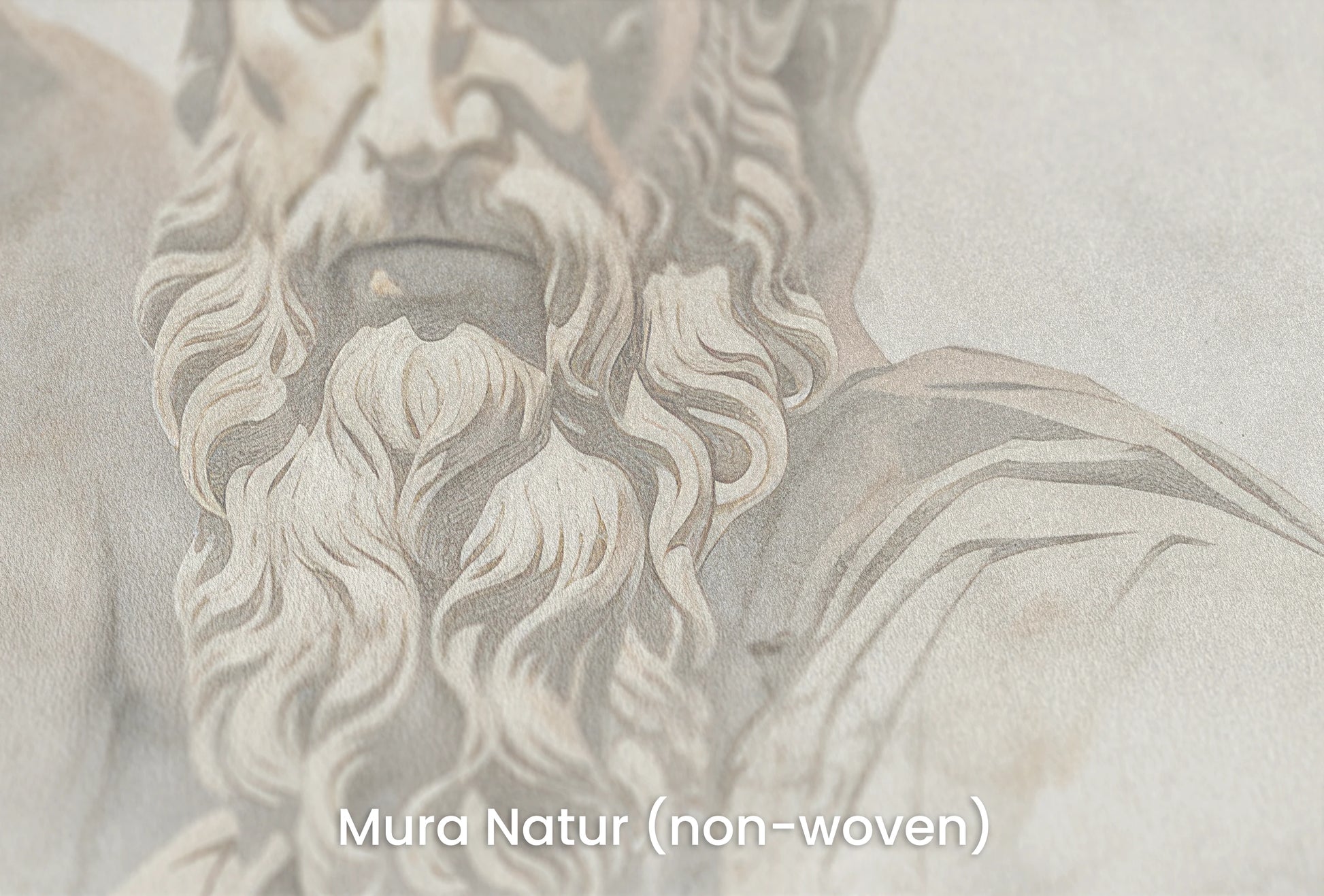 Zbliżenie na artystyczną fototapetę o nazwie Titans of Thought na podłożu Mura Natur (non-woven) - naturalne i ekologiczne podłoże.