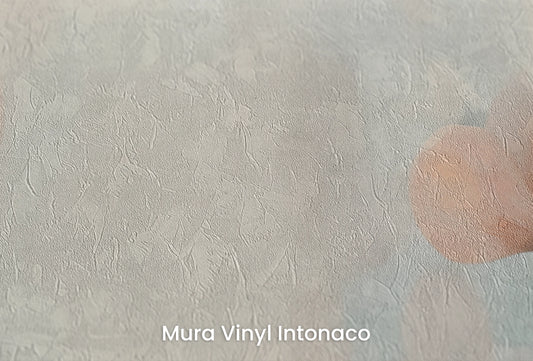Zbliżenie na artystyczną fototapetę o nazwie Abstract Blossom Art na podłożu Mura Vinyl Intonaco - struktura tartego tynku.