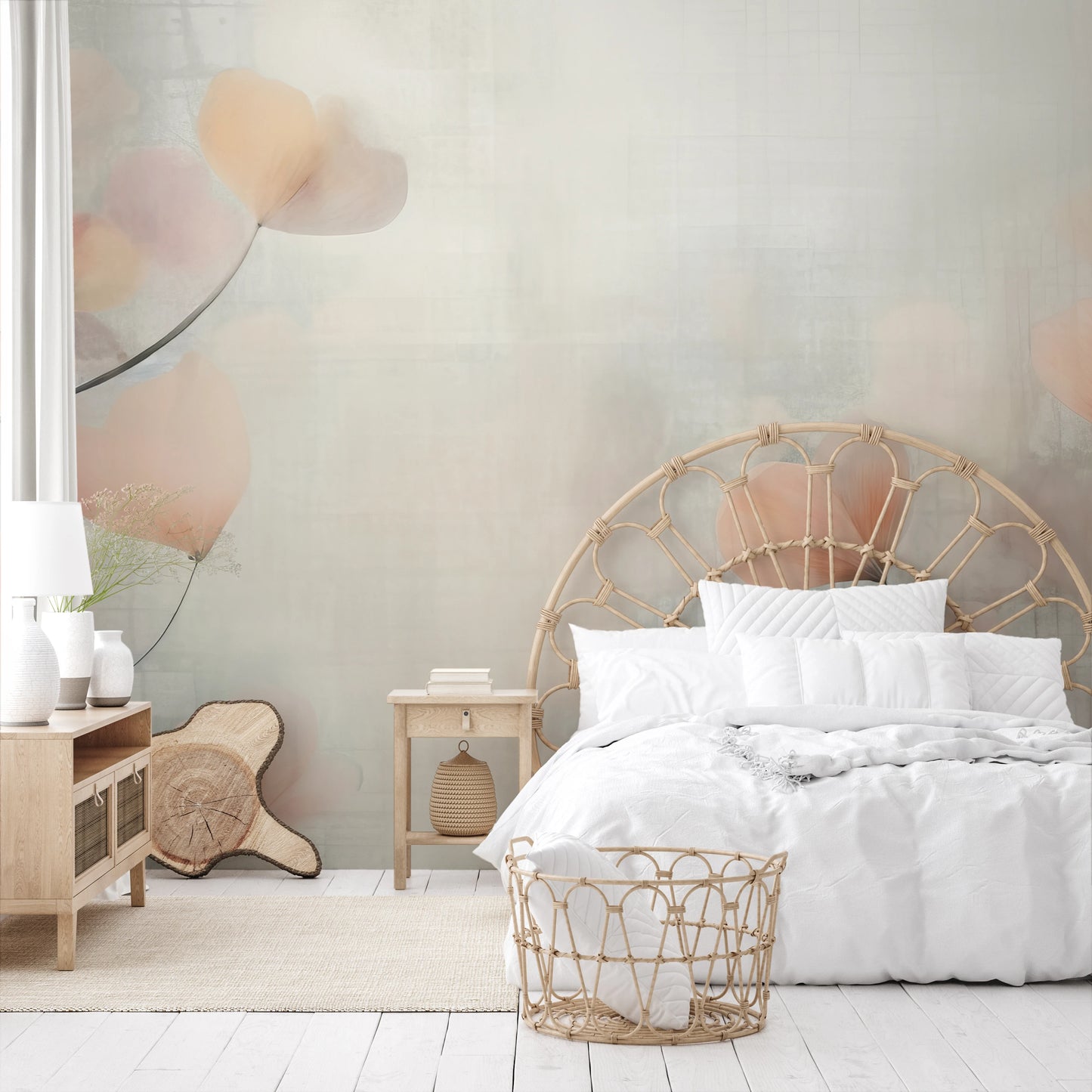 Fototapeta artystyczna o nazwie Abstract Blossom Art pokazana w aranżacji wnętrza.
