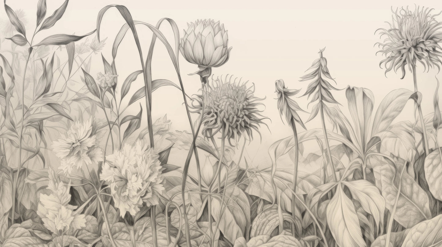 Prezentacja całego wzoru fototapety o nazwie Botanical Elegance