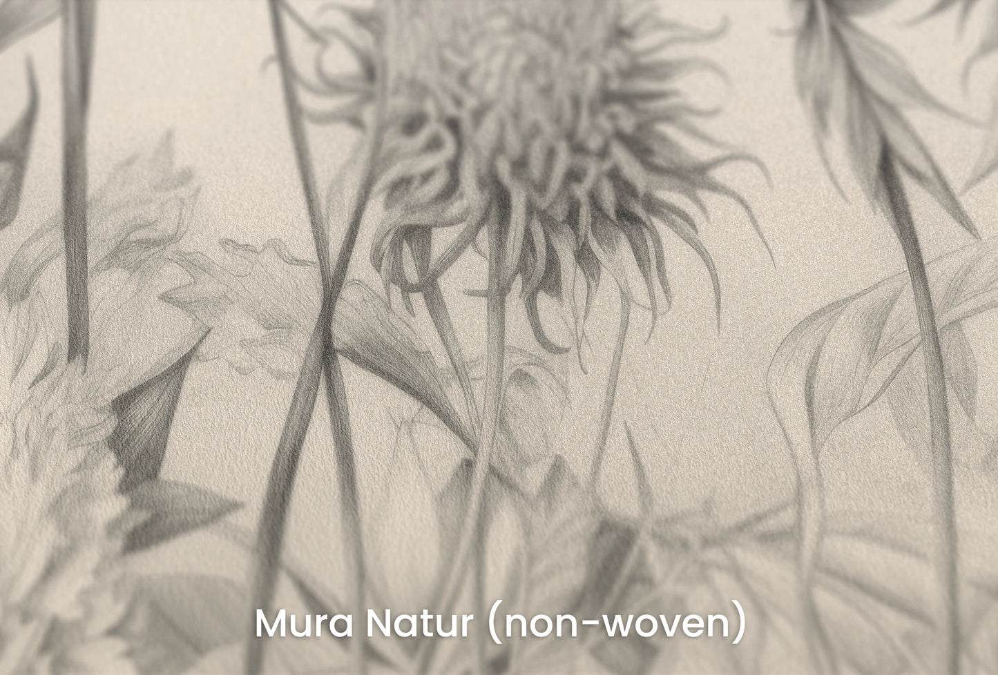 Zbliżenie na artystyczną fototapetę o nazwie Botanical Elegance na podłożu Mura Natur (non-woven) - naturalne i ekologiczne podłoże.