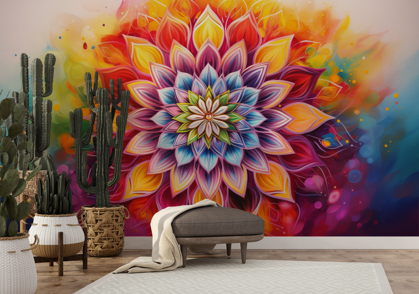 Fototapeta o nazwie Radiant Mandala użyta w aranzacji wnętrza.