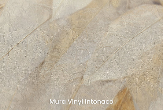 Zbliżenie na artystyczną fototapetę o nazwie Whisper of Nature na podłożu Mura Vinyl Intonaco - struktura tartego tynku.