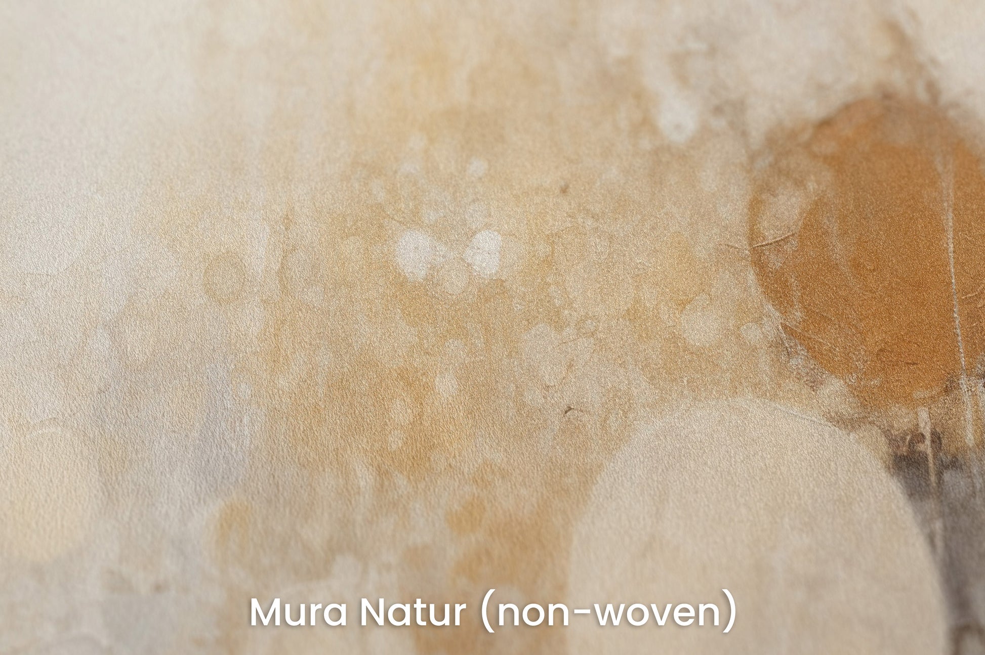 Zbliżenie na artystyczną fototapetę o nazwie DAWN HAZE ORBS na podłożu Mura Natur (non-woven) - naturalne i ekologiczne podłoże.