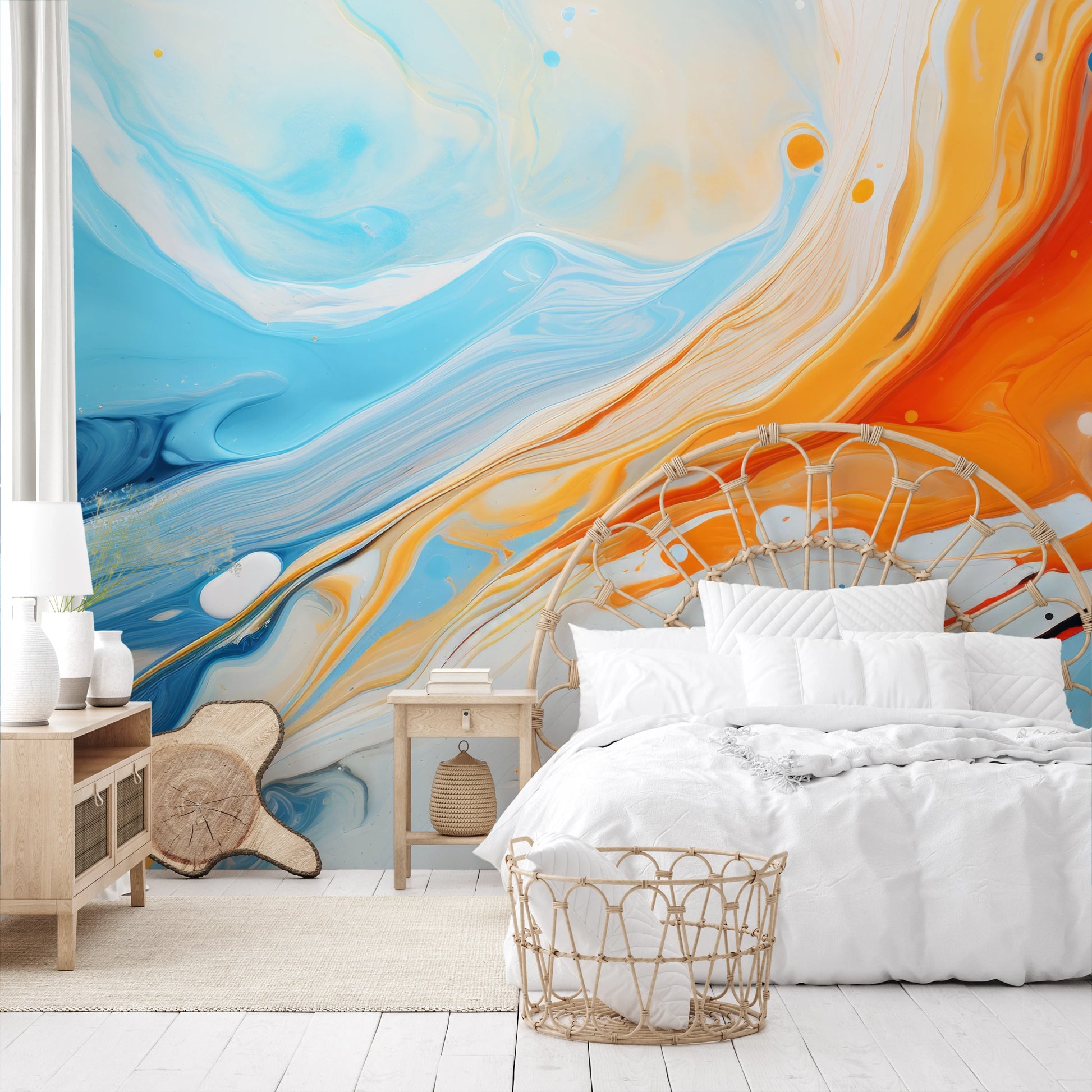 Fototapeta malowana o nazwie Saturn's Serenity pokazana w aranżacji wnętrza.