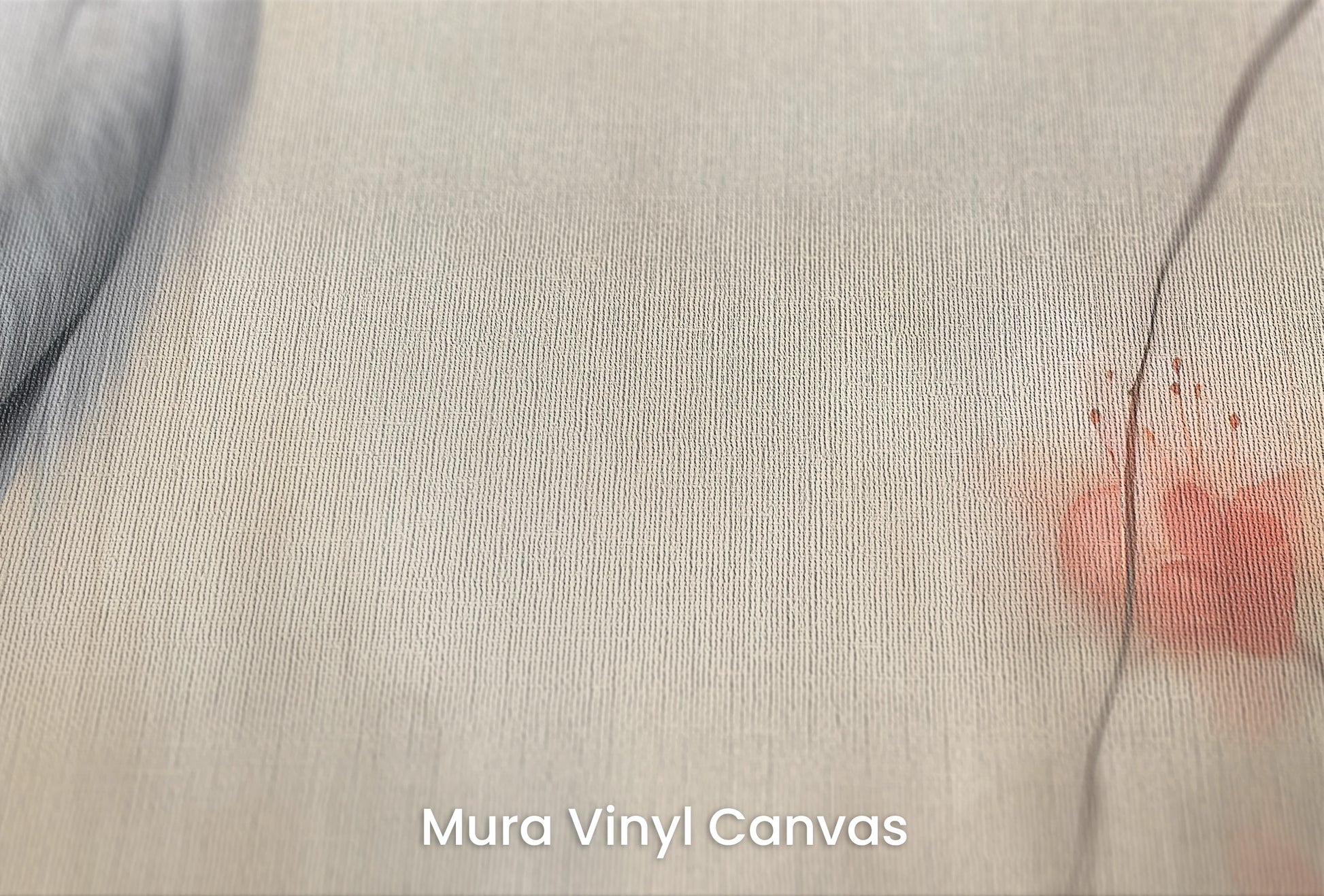 Zbliżenie na artystyczną fototapetę o nazwie Noble Crane na podłożu Mura Vinyl Canvas - faktura naturalnego płótna.