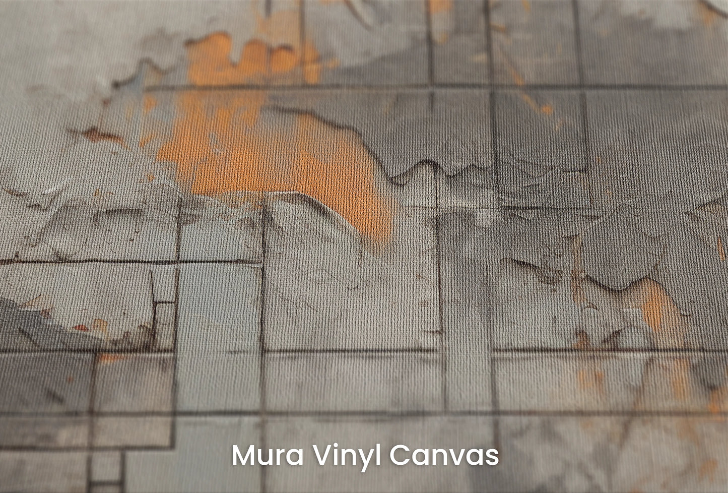 Zbliżenie na artystyczną fototapetę o nazwie Rusty Edges na podłożu Mura Vinyl Canvas - faktura naturalnego płótna.
