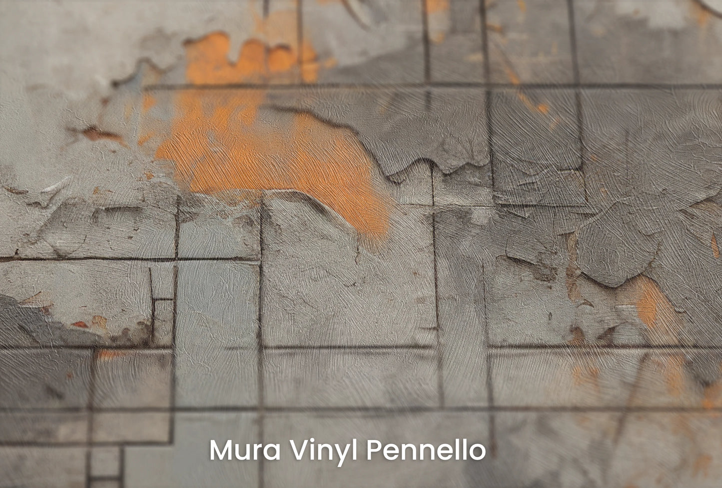 Zbliżenie na artystyczną fototapetę o nazwie Rusty Edges na podłożu Mura Vinyl Pennello - faktura pociągnięć pędzla malarskiego.
