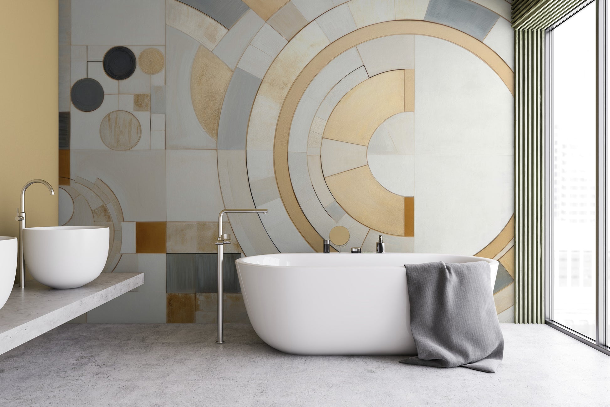 Fototapeta o nazwie GEOMETRIC ELEGANCE IN MONOCHROME użyta w aranzacji wnętrza.