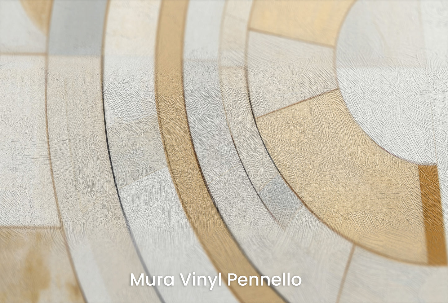 Zbliżenie na artystyczną fototapetę o nazwie GEOMETRIC ELEGANCE IN MONOCHROME na podłożu Mura Vinyl Pennello - faktura pociągnięć pędzla malarskiego.