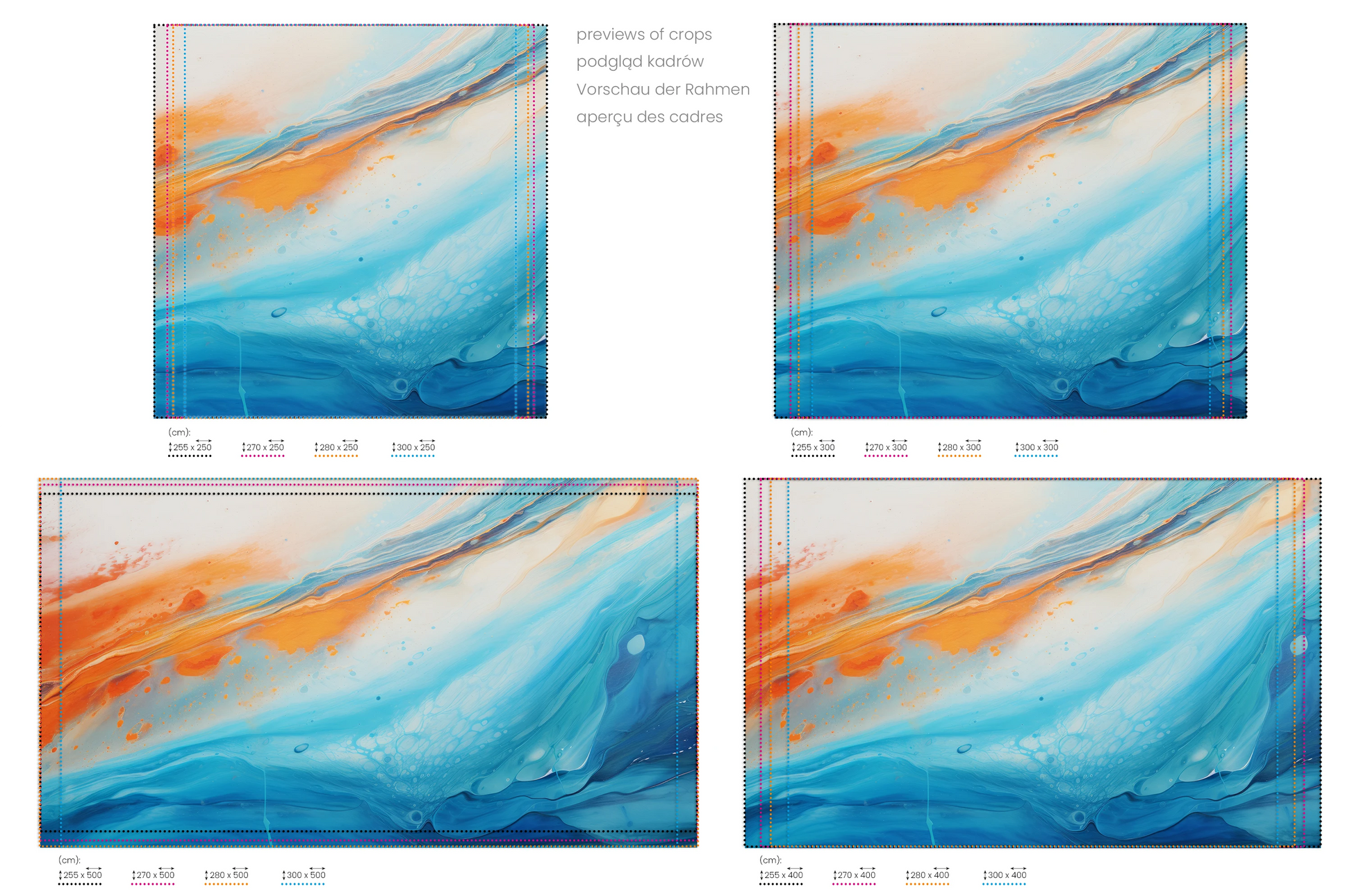 Na obrazie znajduje się prezentacja przykładowych rozmiarów fototapety o nazwie Martian Surface. Rozmiar fototapety jest dowolny.