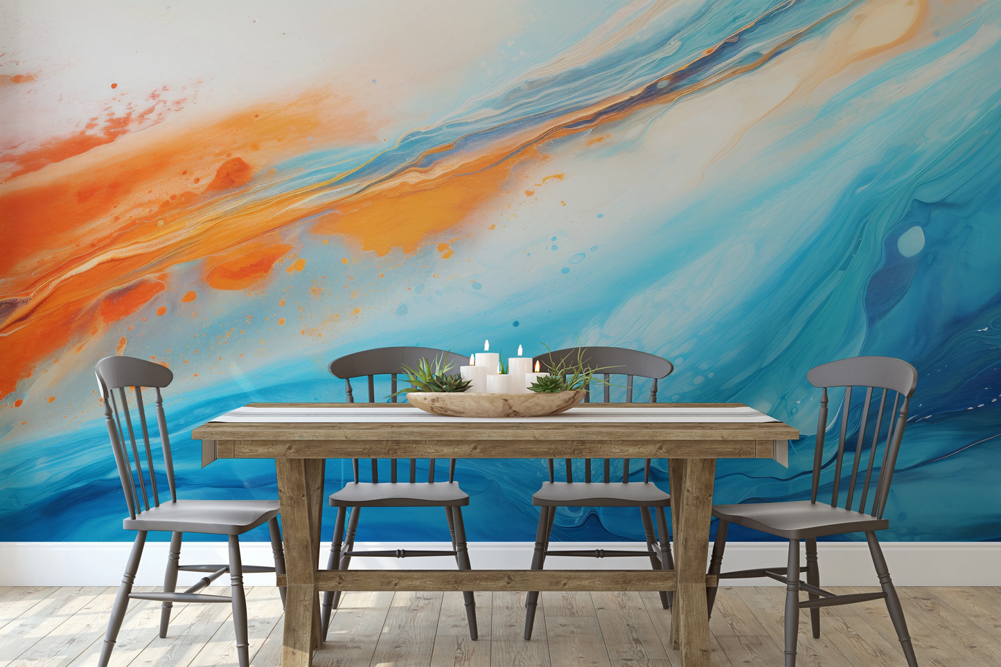 Wzór fototapety o nazwie Martian Surface pokazanej w kontekście pomieszczenia.