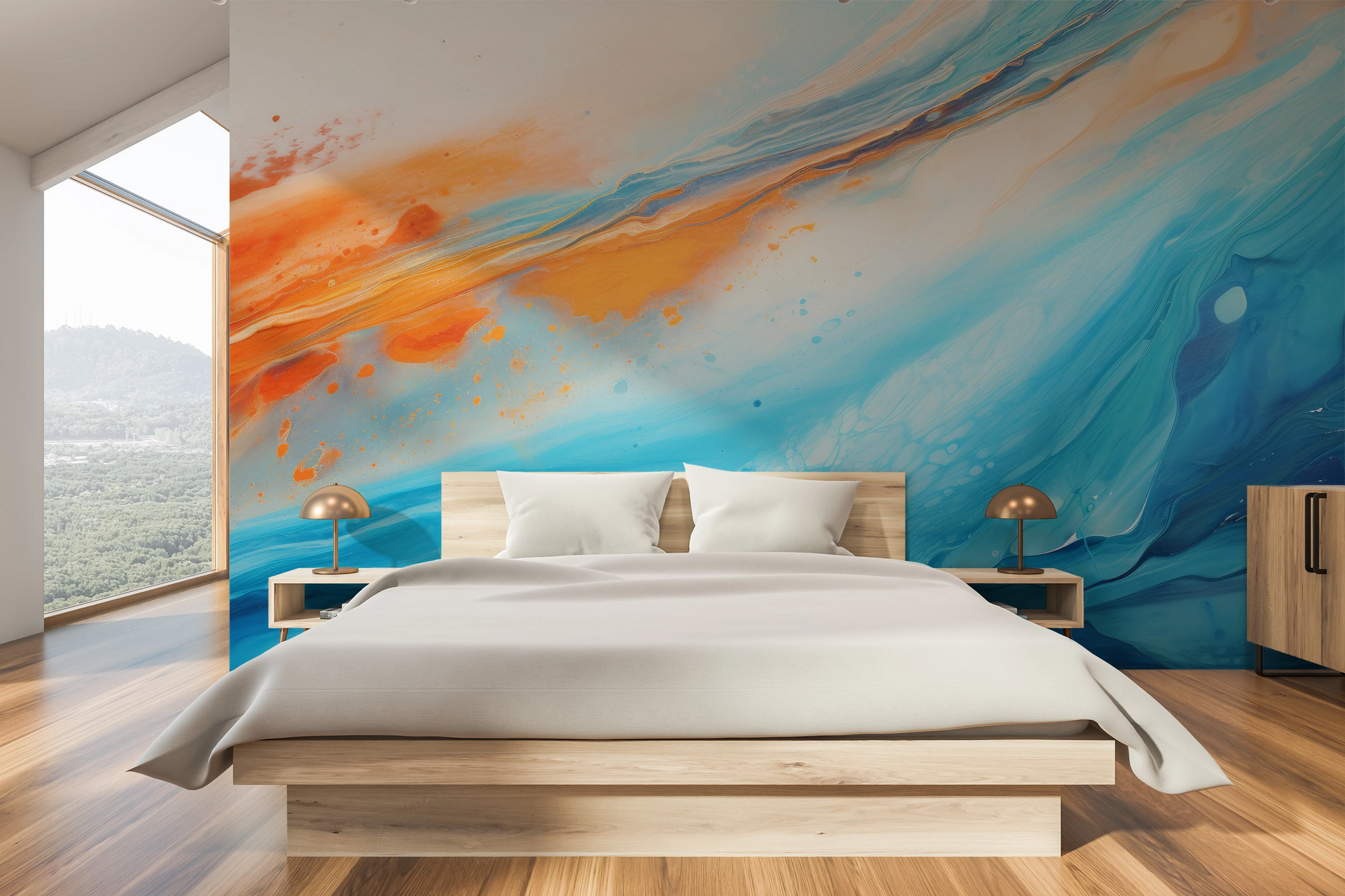 Fototapeta malowana o nazwie Martian Surface pokazana w aranżacji wnętrza.