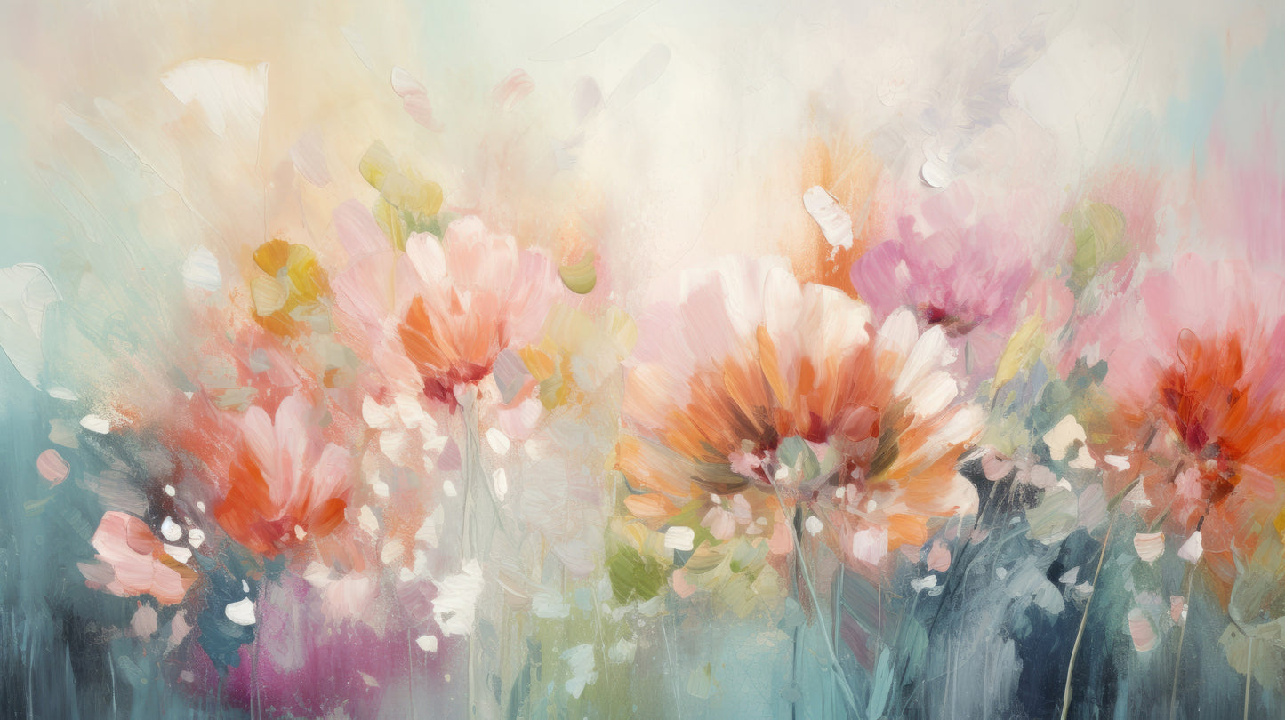 Prezentacja całego wzoru fototapety o nazwie Pastel Petal Hues