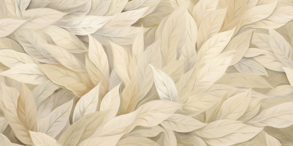 Rêves Feuillus - papier peint délicat avec des feuilles dans une palette de beige et de crème