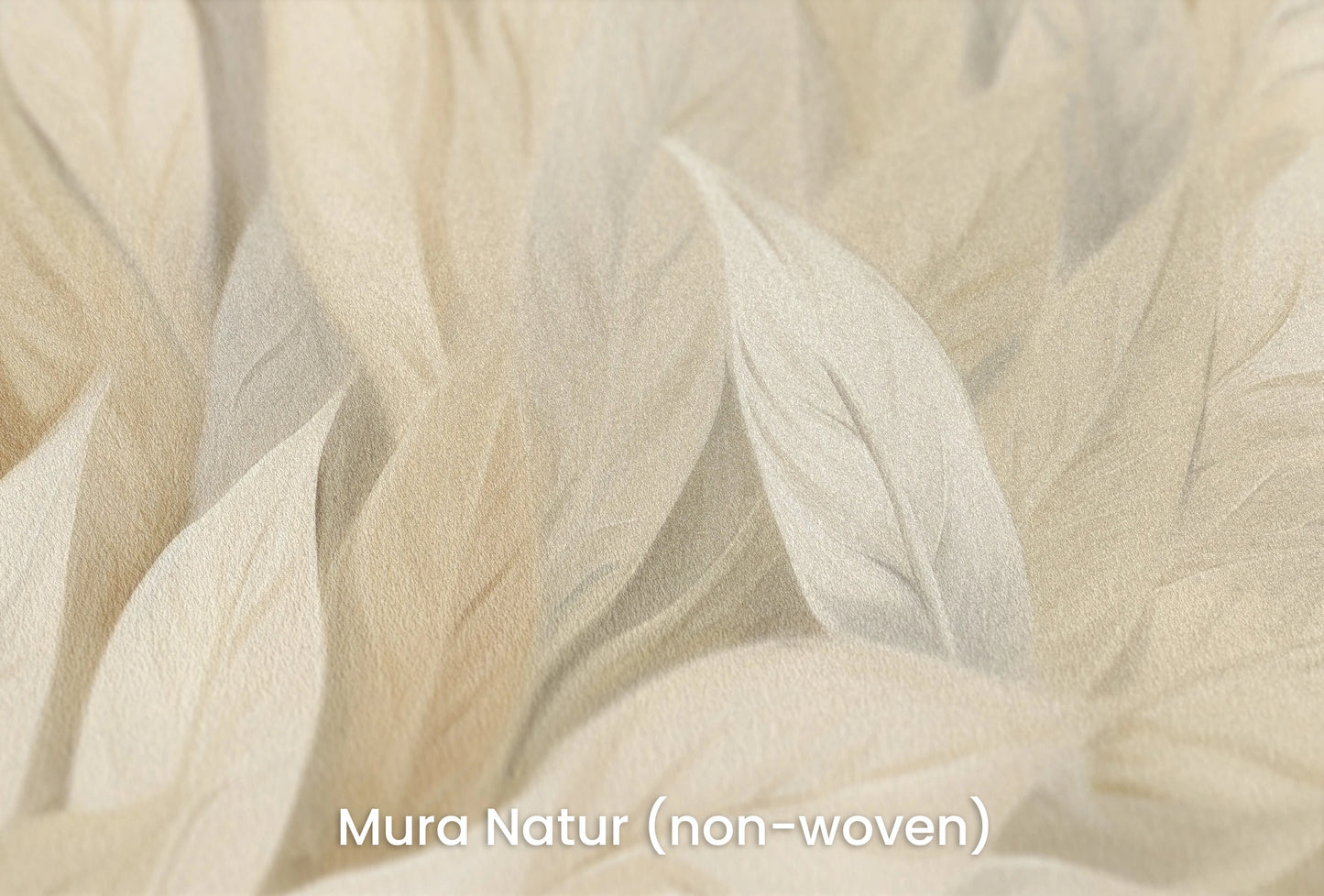 Zbliżenie na artystyczną fototapetę o nazwie Leafy Dreams na podłożu Mura Natur (non-woven) - naturalne i ekologiczne podłoże.
