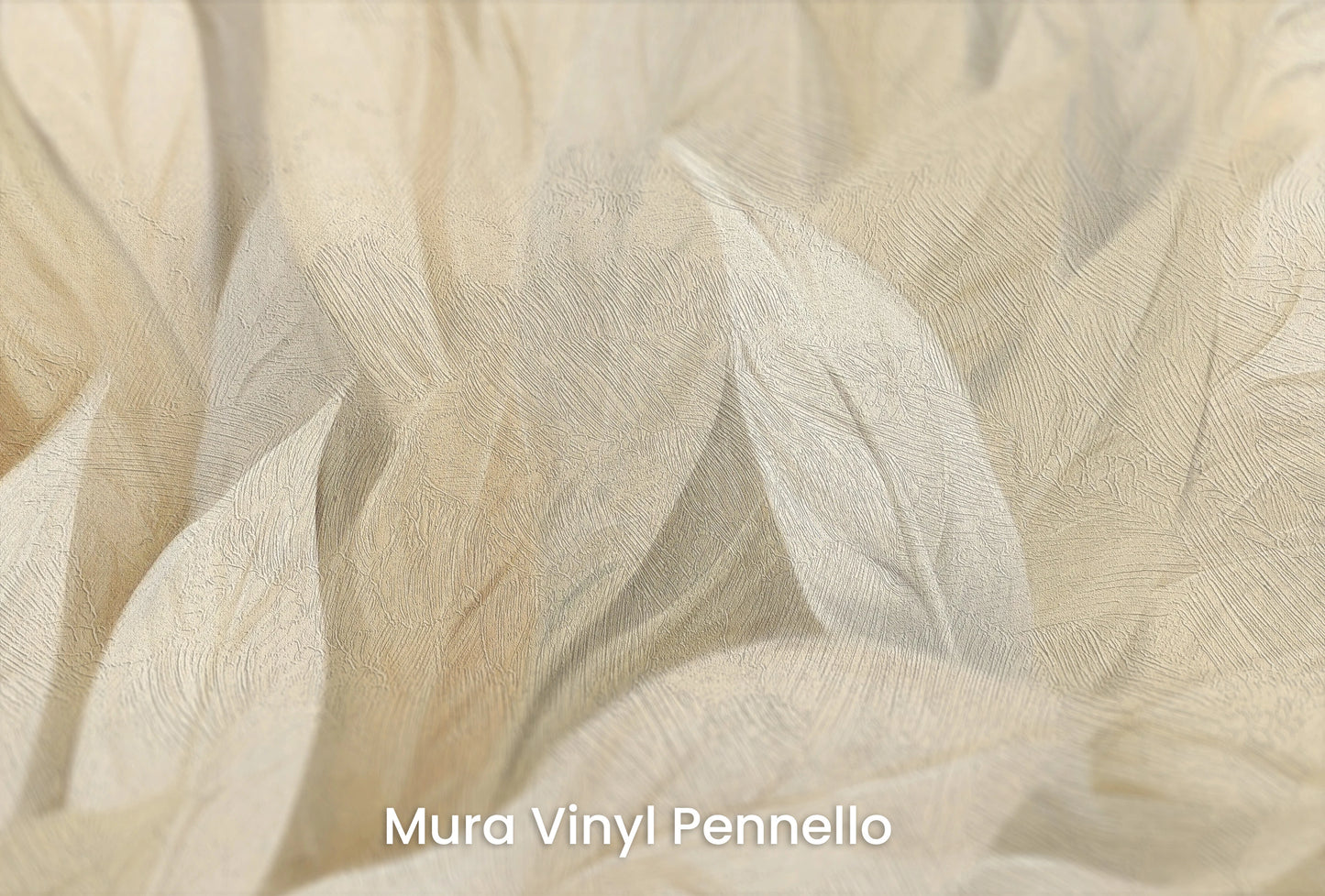 Zbliżenie na artystyczną fototapetę o nazwie Leafy Dreams na podłożu Mura Vinyl Pennello - faktura pociągnięć pędzla malarskiego.