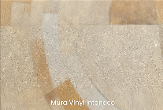 Zbliżenie na artystyczną fototapetę o nazwie WARM TONES SPIRAL FUSION na podłożu Mura Vinyl Intonaco - struktura tartego tynku.